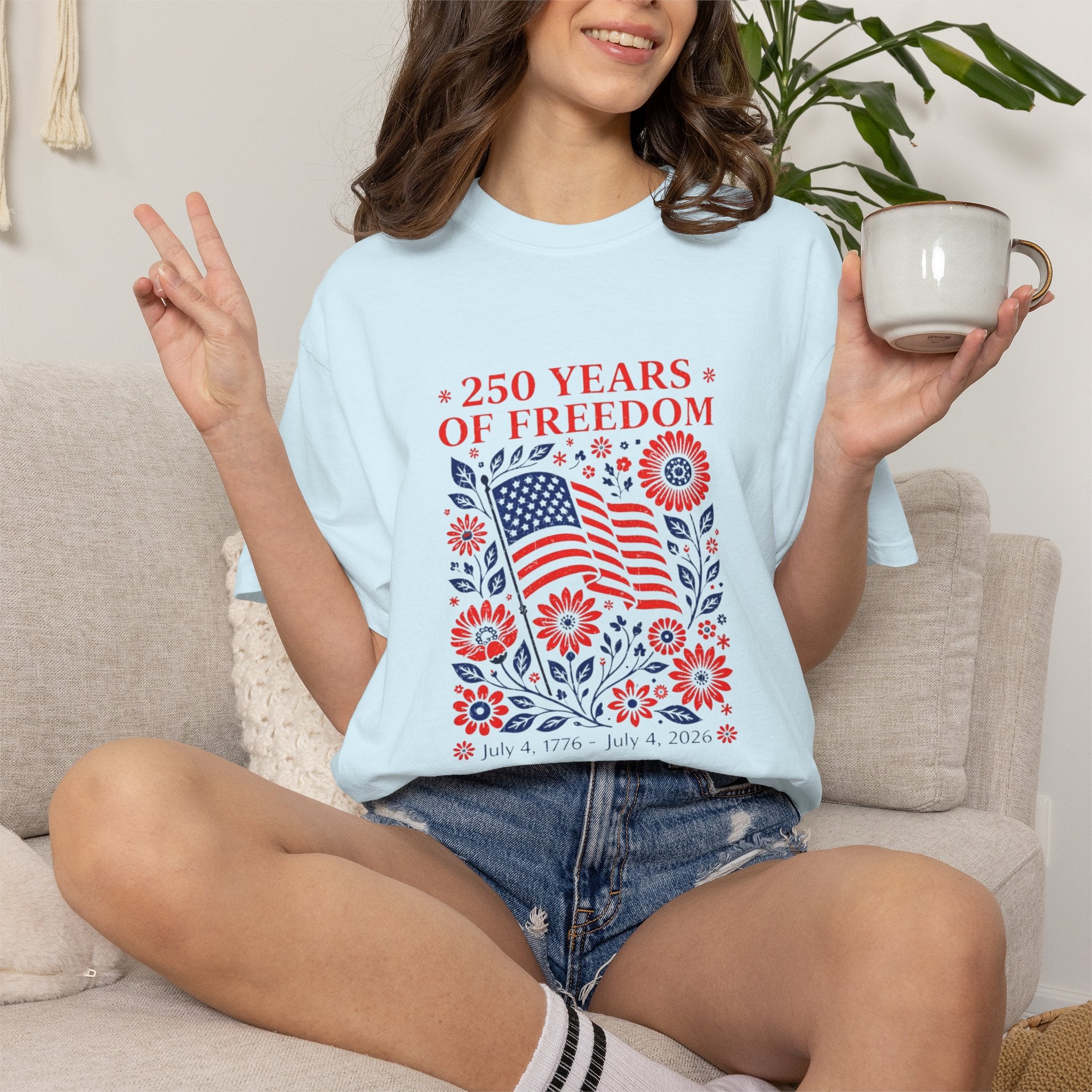 250 Years of Freedom Flag T-Shirt — Patriotic 4th of July Tee