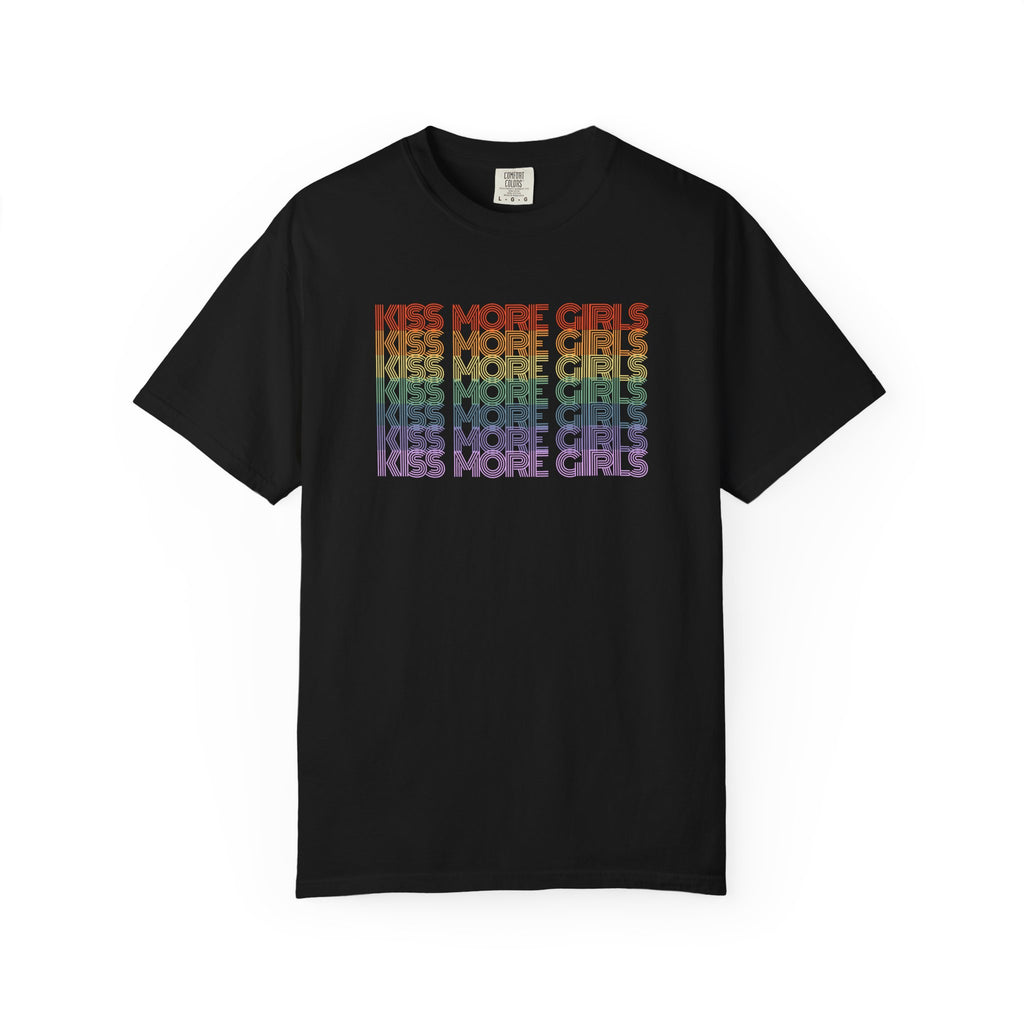 Kiss More Girls Rainbow Graphic T-Shirt