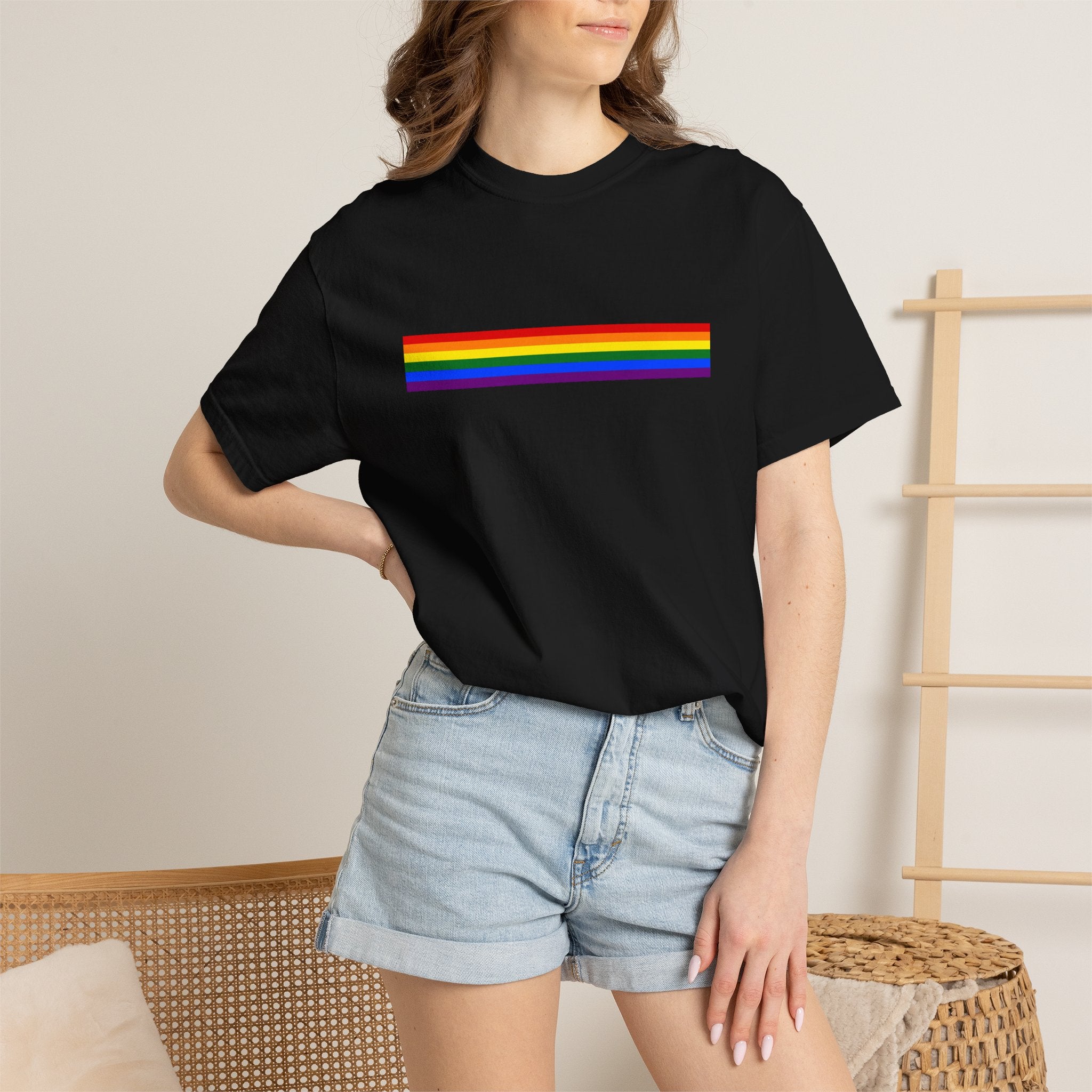 Rainbow Stripe T-Shirt — Pride Minimalist Tee