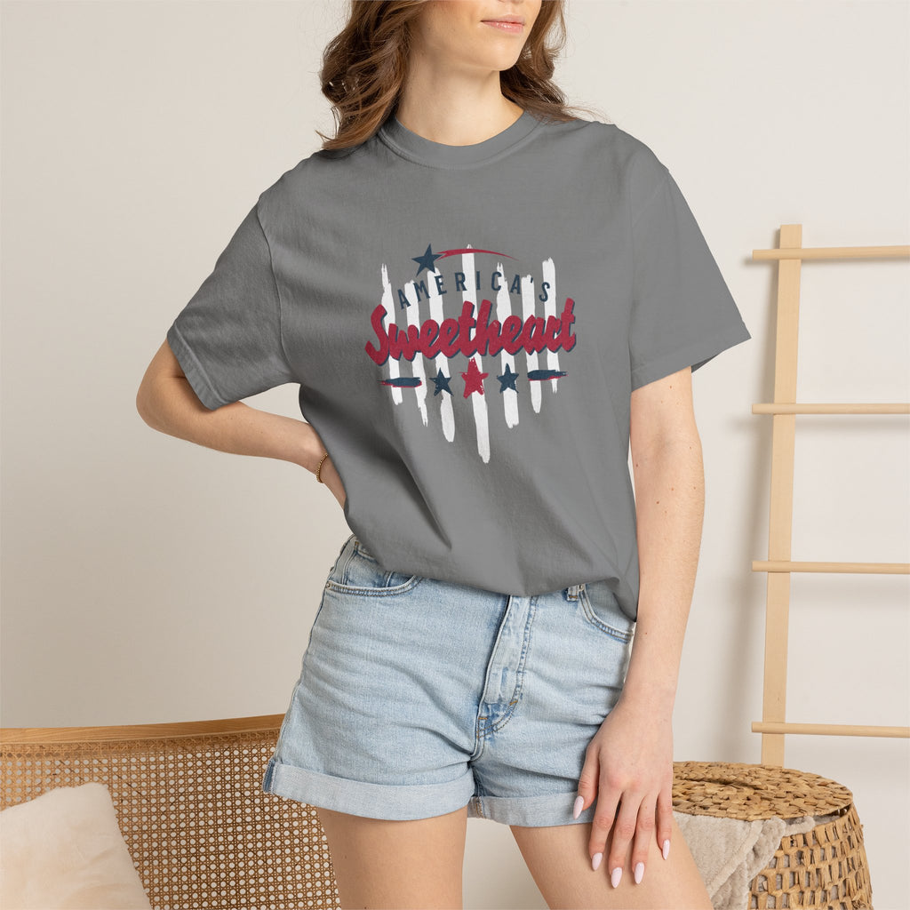 America's Sweetheart T-Shirt — Patriotic Vintage Stars Tee