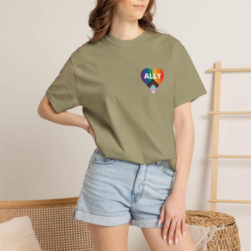 Ally Heart Rainbow T‑Shirt — LGBTQ+ Ally Pride Tee