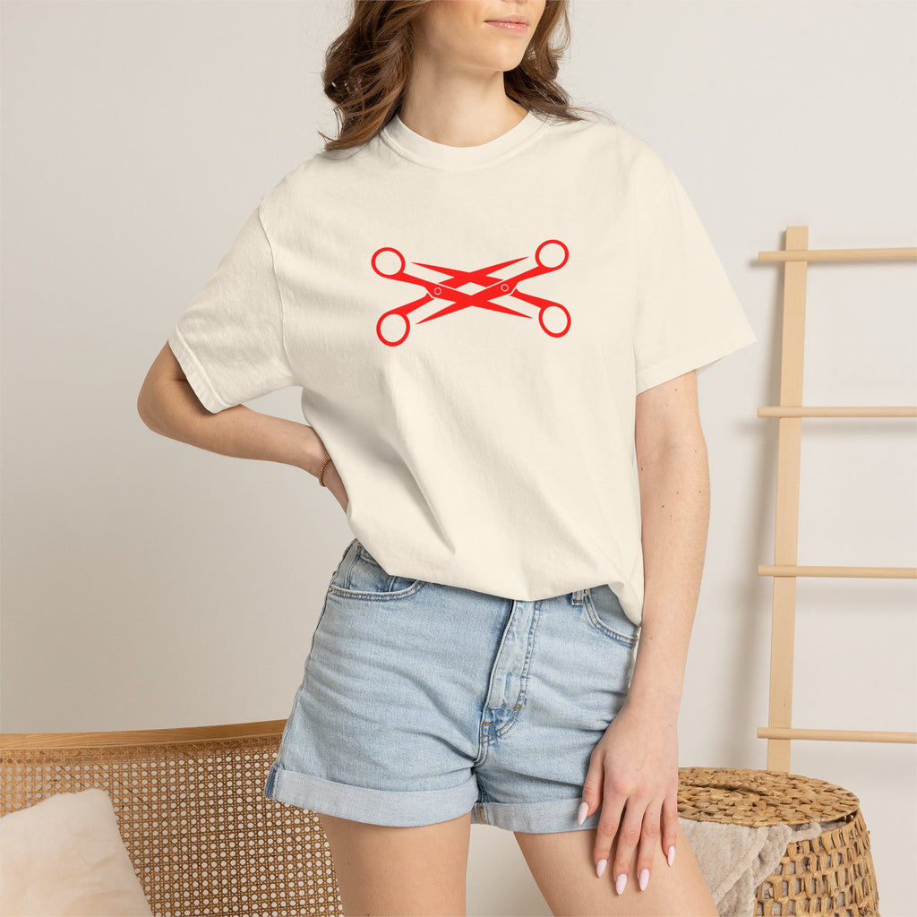 Scissors Cross Graphic T-Shirt — Minimalist Barber & Stylist Tee