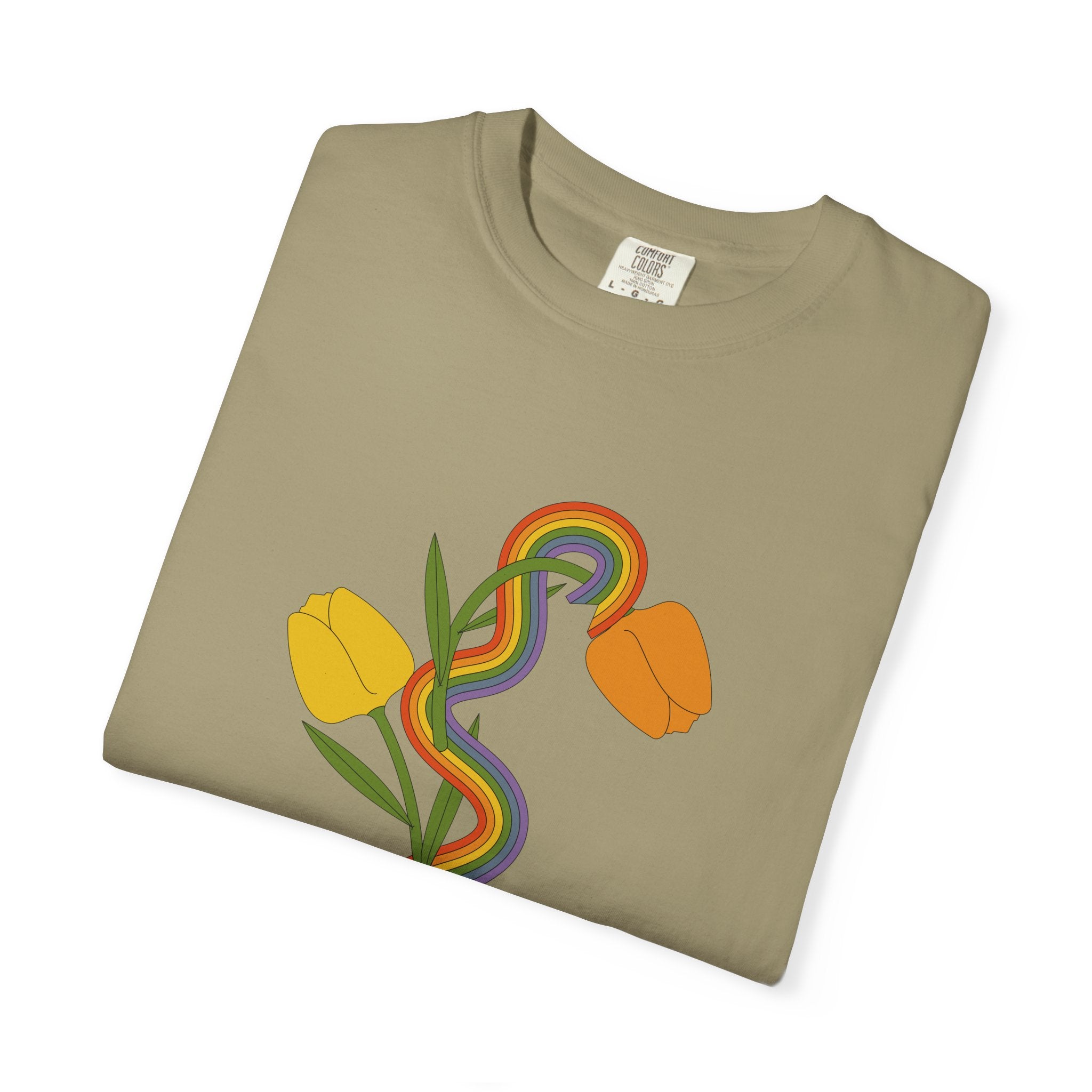 Rainbow Snake & Tulips Graphic T-Shirt