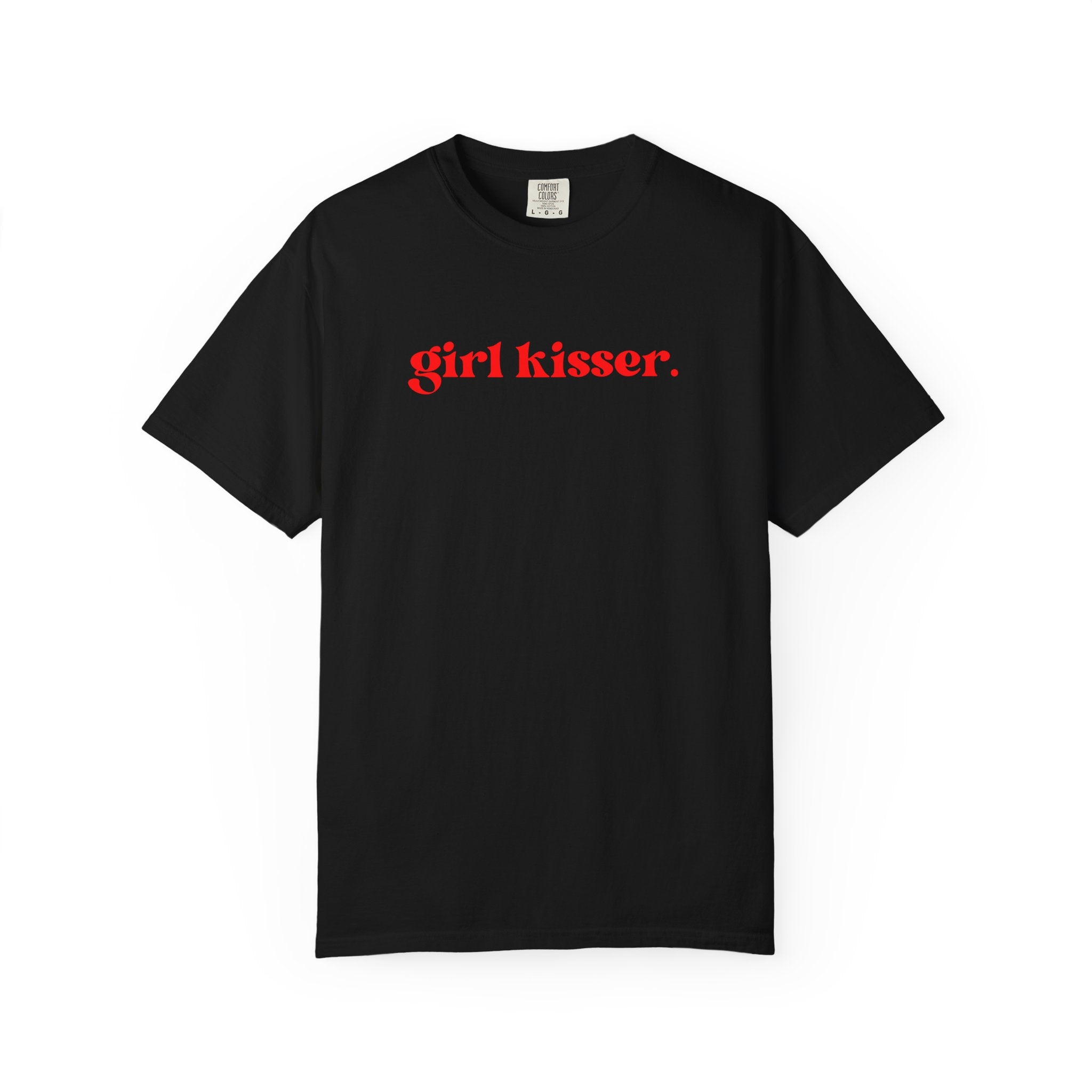 Girl Kisser T‑Shirt — White Tee with Red Script