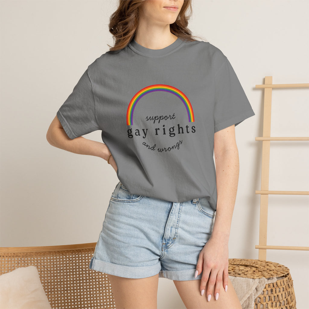 Gay Rights Rainbow T-Shirt — Support Gay Rights and Wrongs Tee