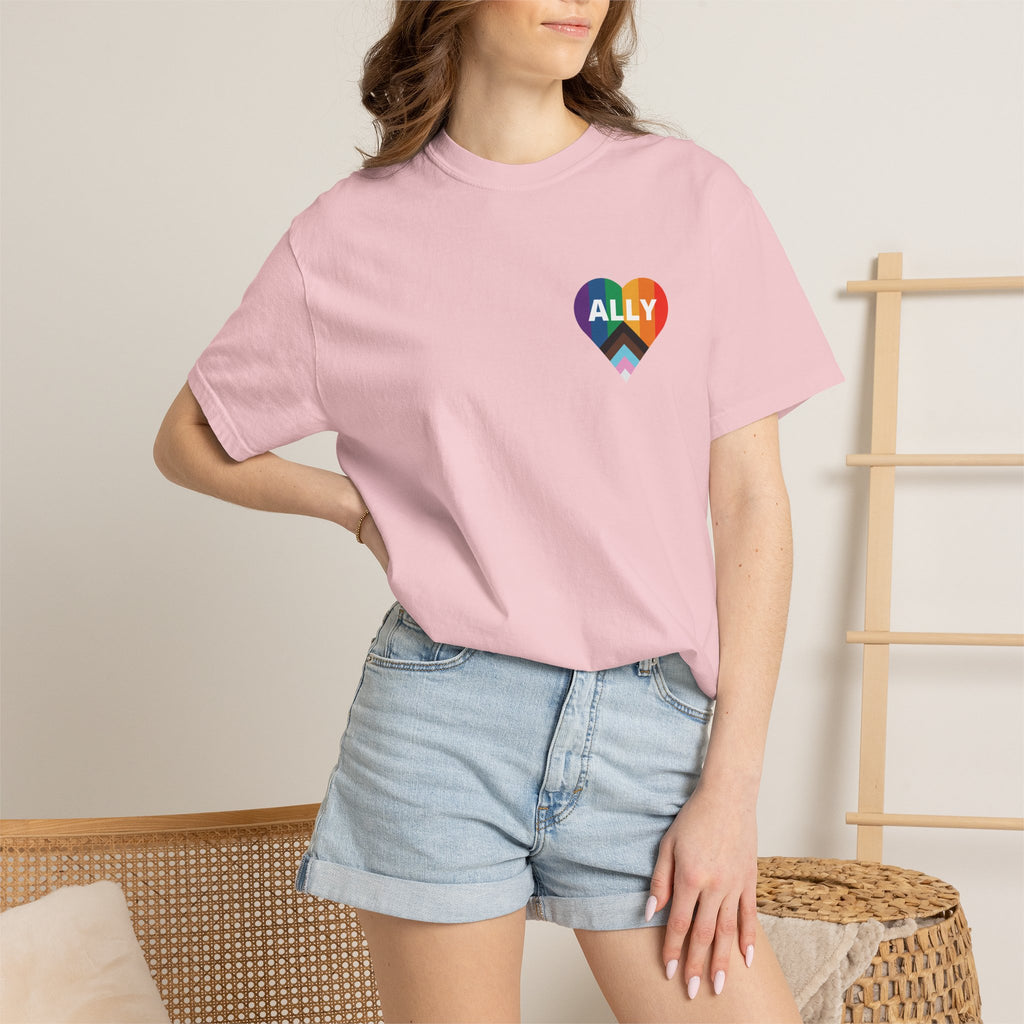 Ally Heart Rainbow T‑Shirt — LGBTQ+ Ally Pride Tee