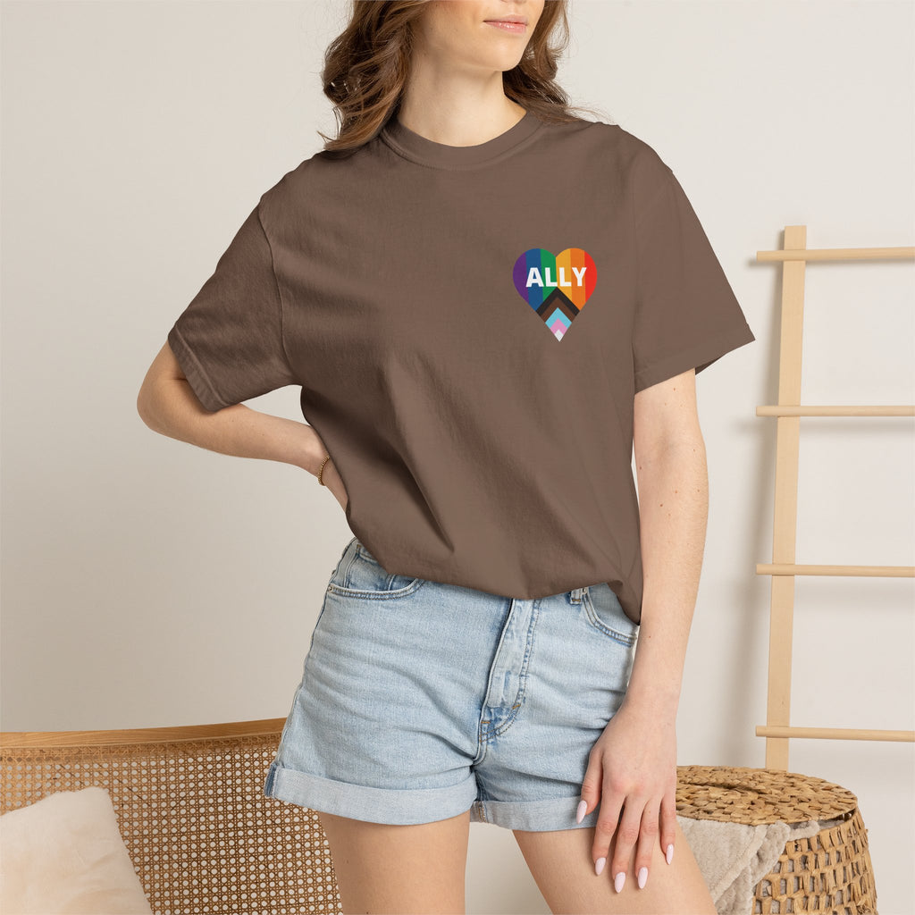 Ally Heart Rainbow T‑Shirt — LGBTQ+ Ally Pride Tee