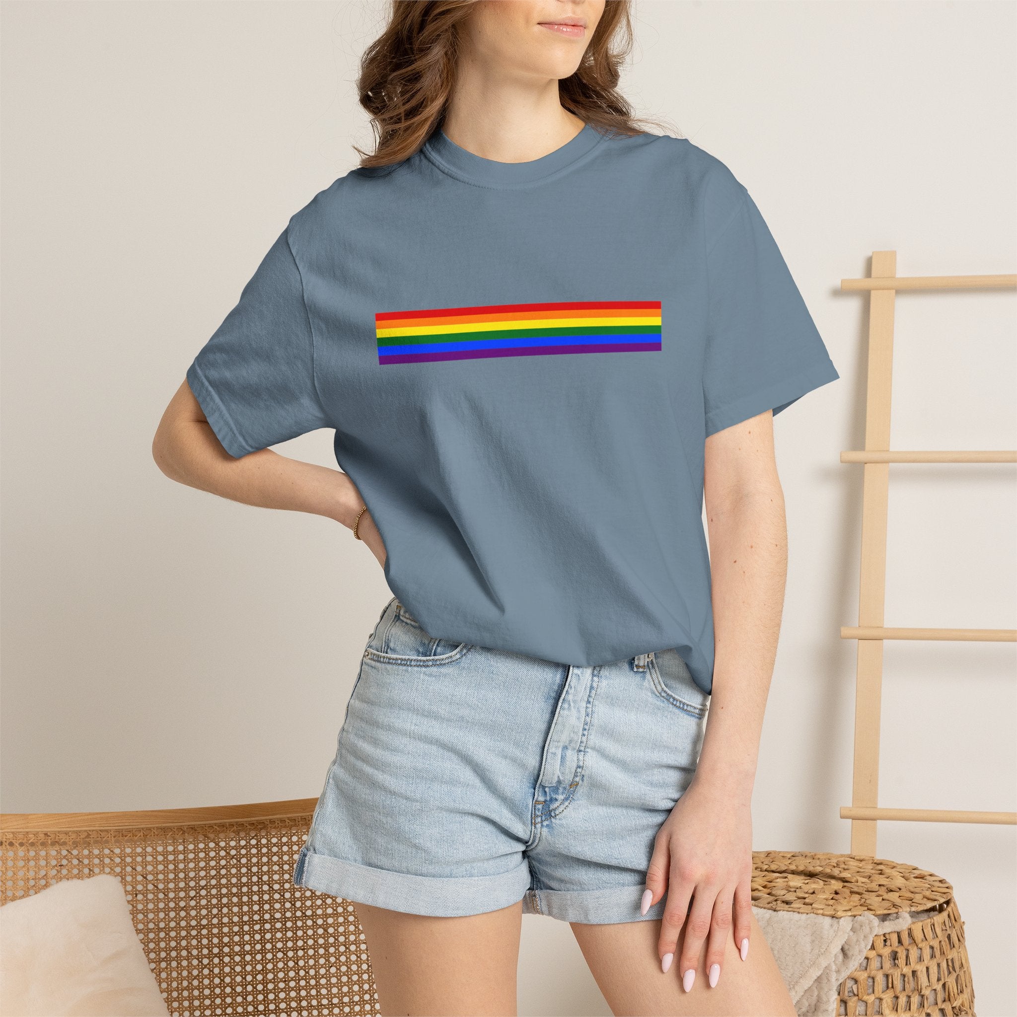 Rainbow Stripe T-Shirt — Pride Minimalist Tee