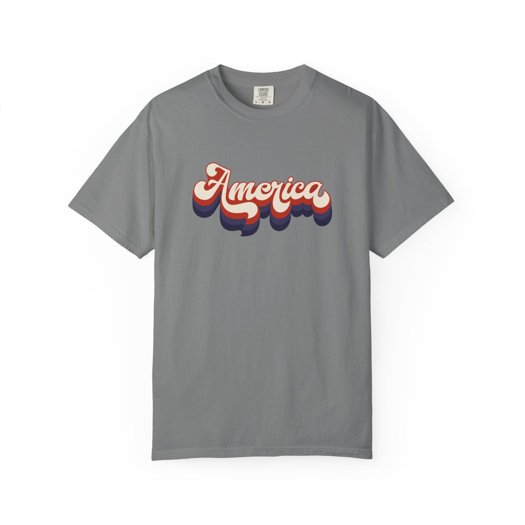 Retro 'America' T-Shirt — Vintage 70s Patriotic Graphic Tee