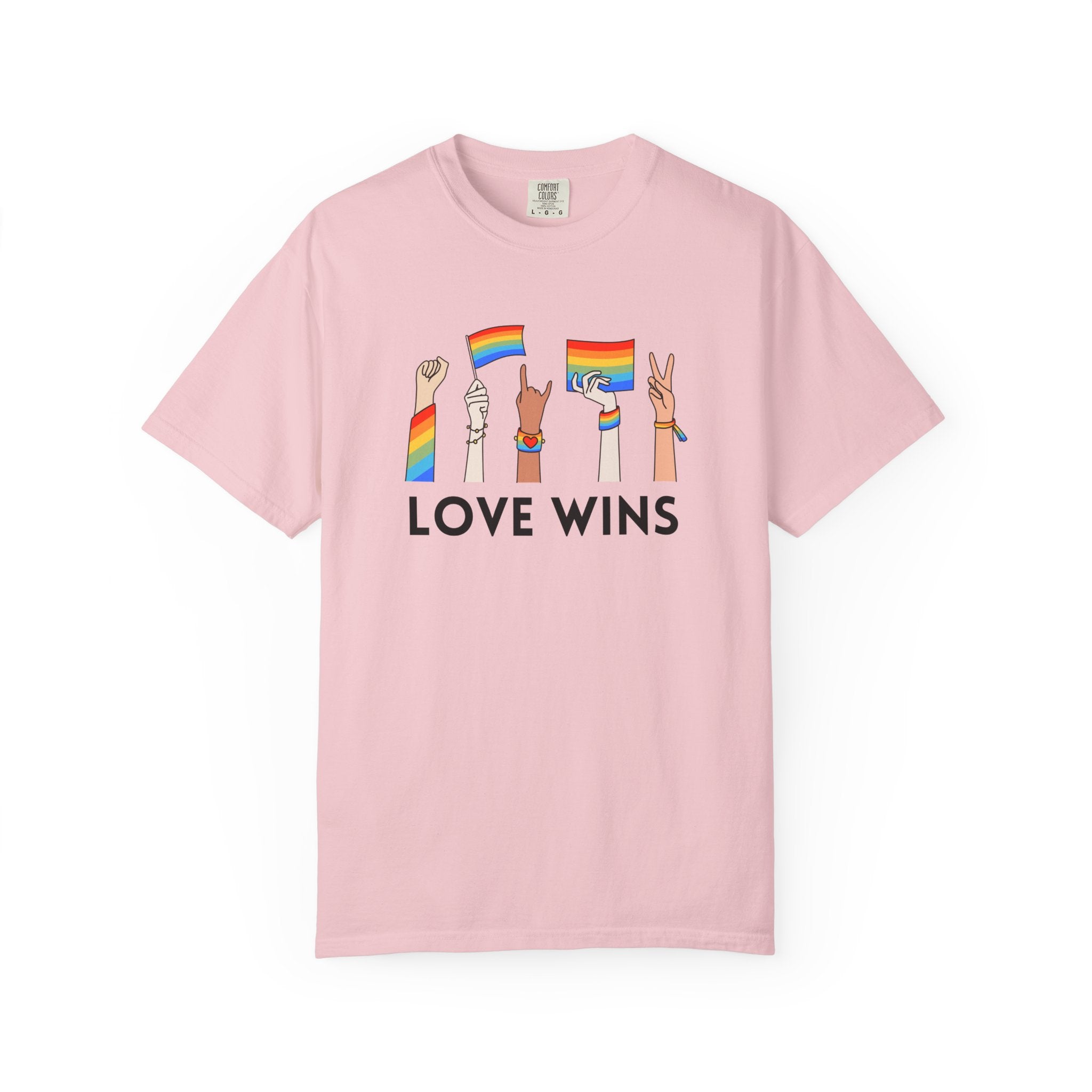 Love Wins T-Shirt — Rainbow Pride Hands Graphic Tee