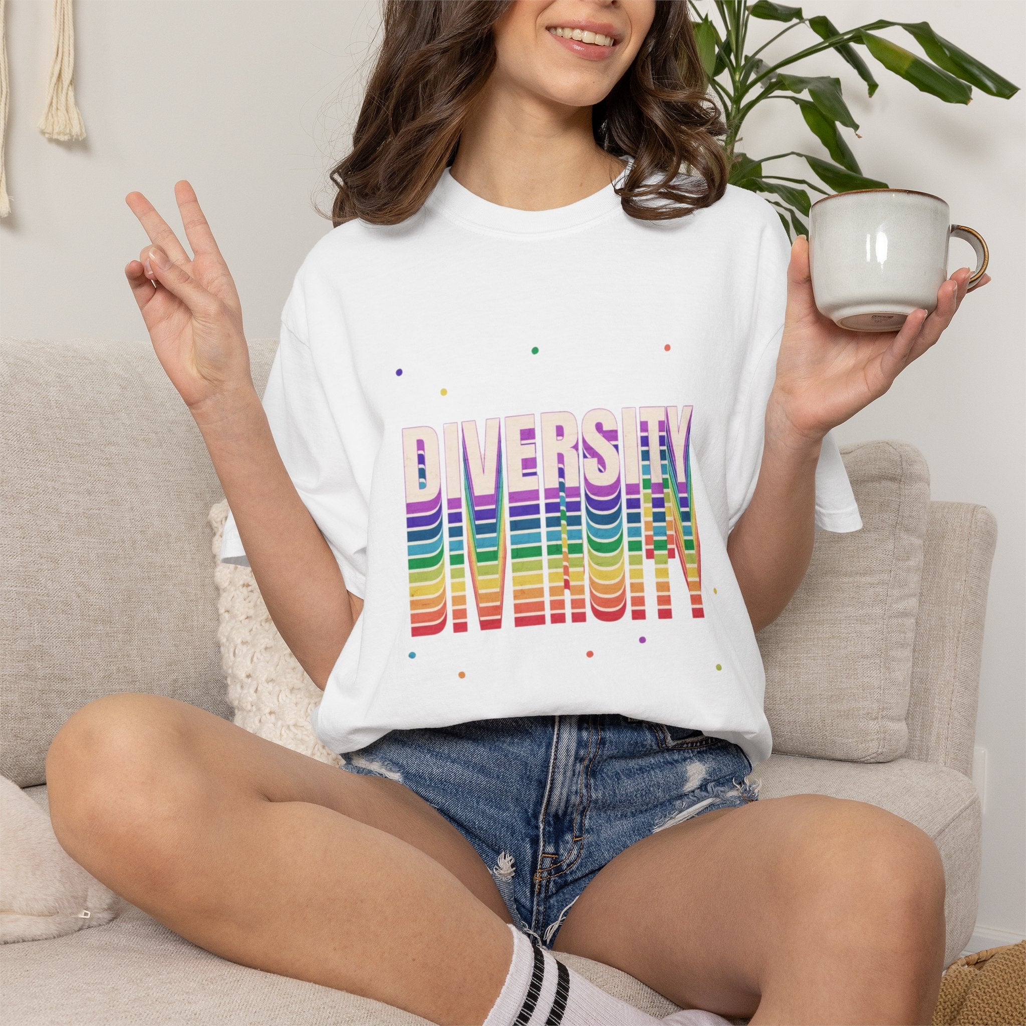 Diversity Rainbow T-Shirt — 'DIVERSITY' Bold Pride Graphic Tee