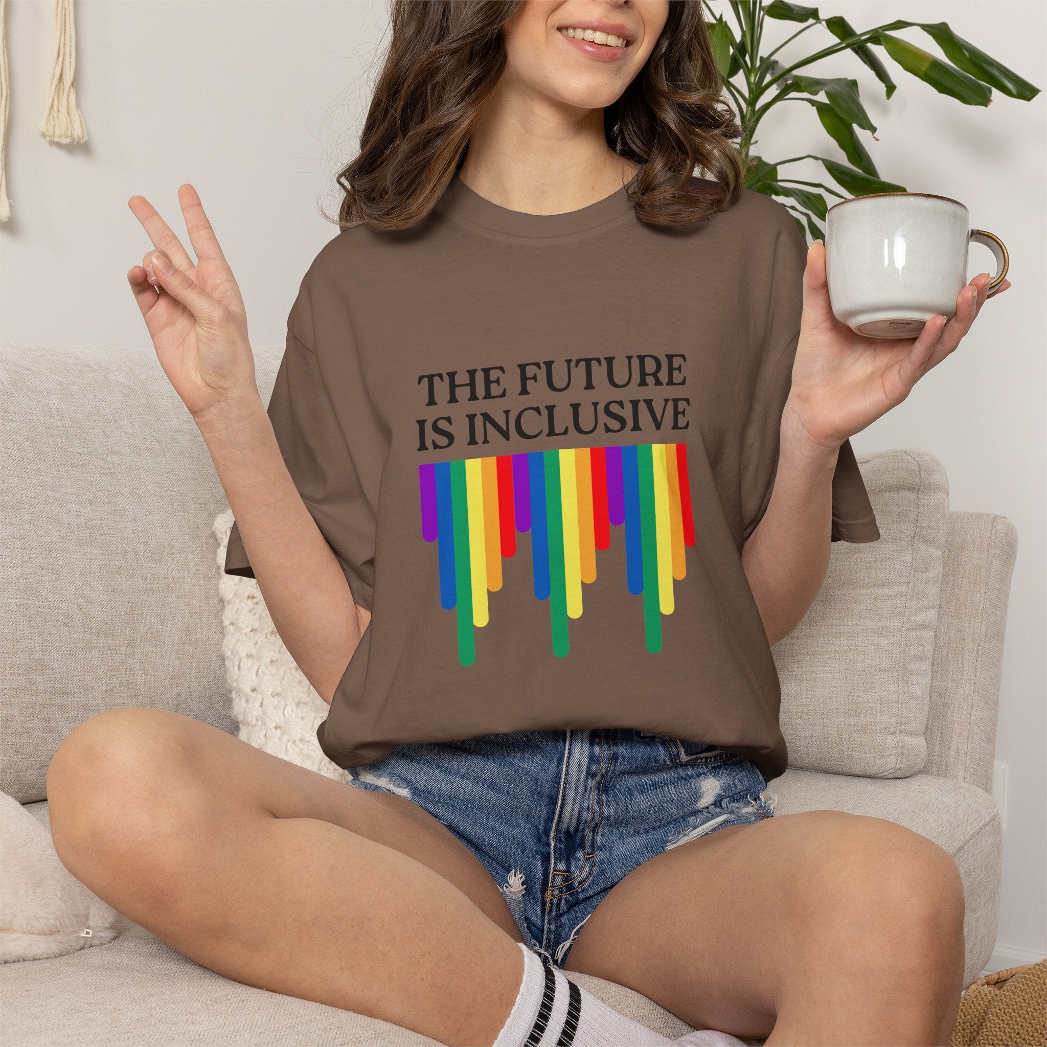 Inclusive Future T‑Shirt – "The Future Is Inclusive" Rainbow Pride Tee