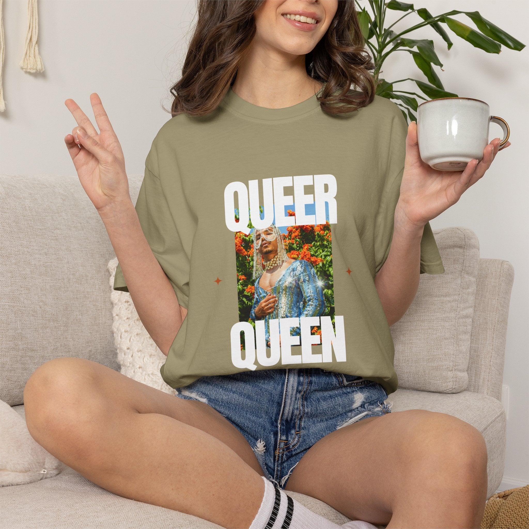 Queer Queen T-Shirt — Vintage Floral Pride Graphic Tee