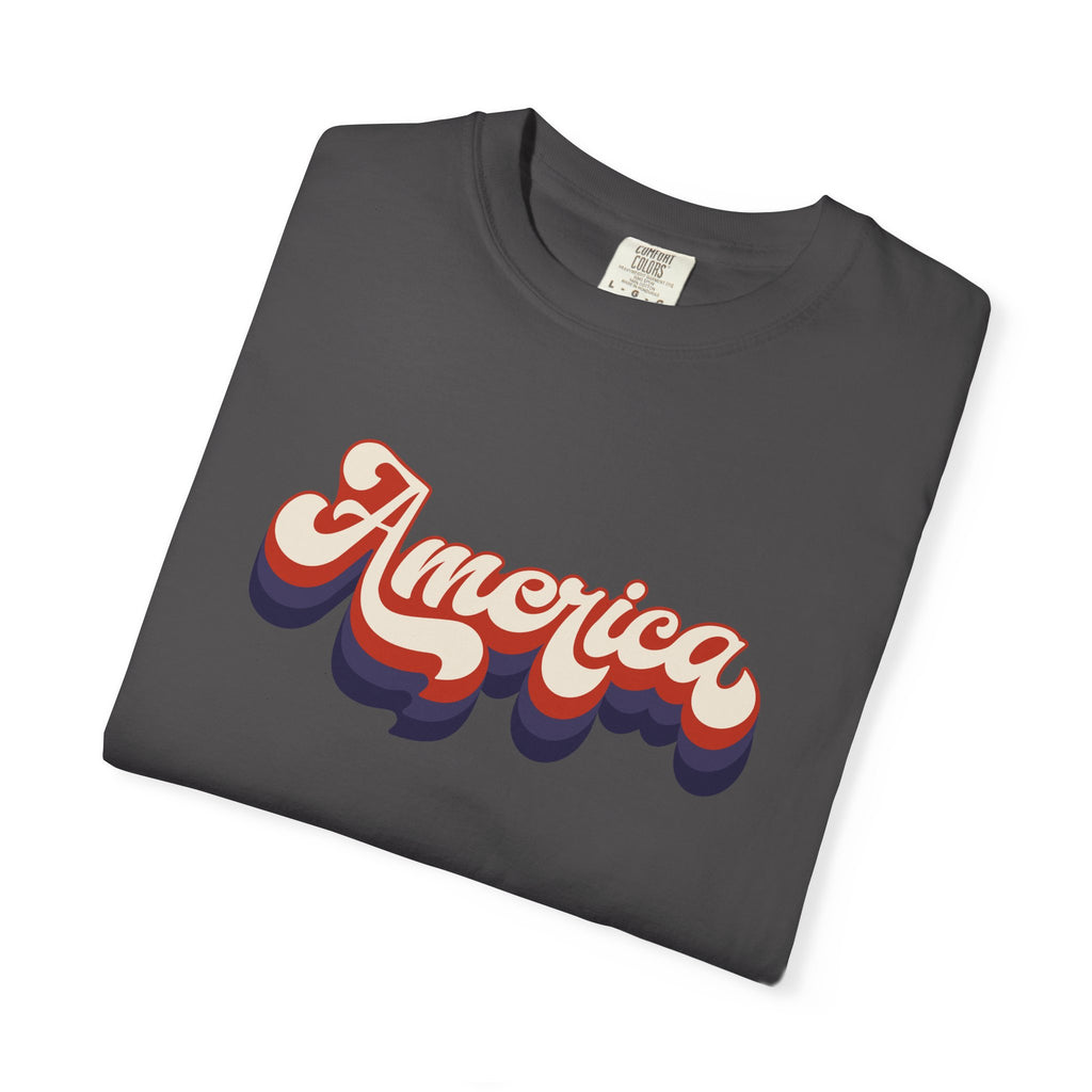 Retro 'America' T-Shirt — Vintage 70s Patriotic Graphic Tee