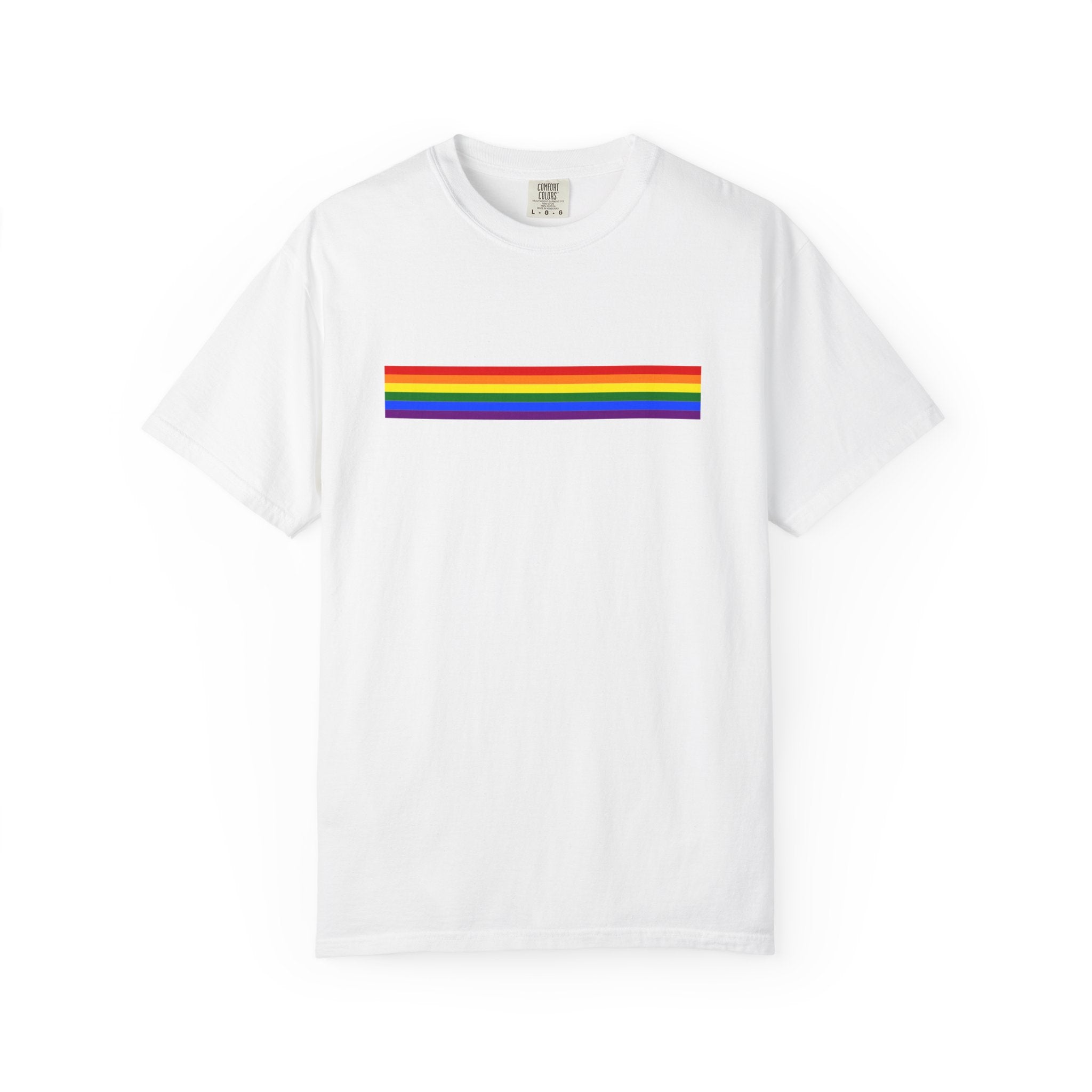 Rainbow Stripe T-Shirt — Pride Minimalist Tee