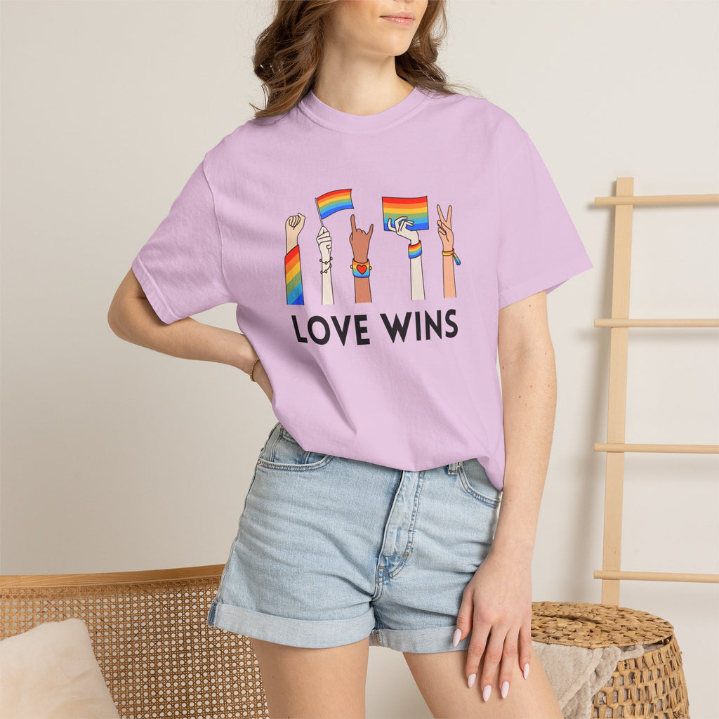 Love Wins T-Shirt — Rainbow Pride Hands Graphic Tee