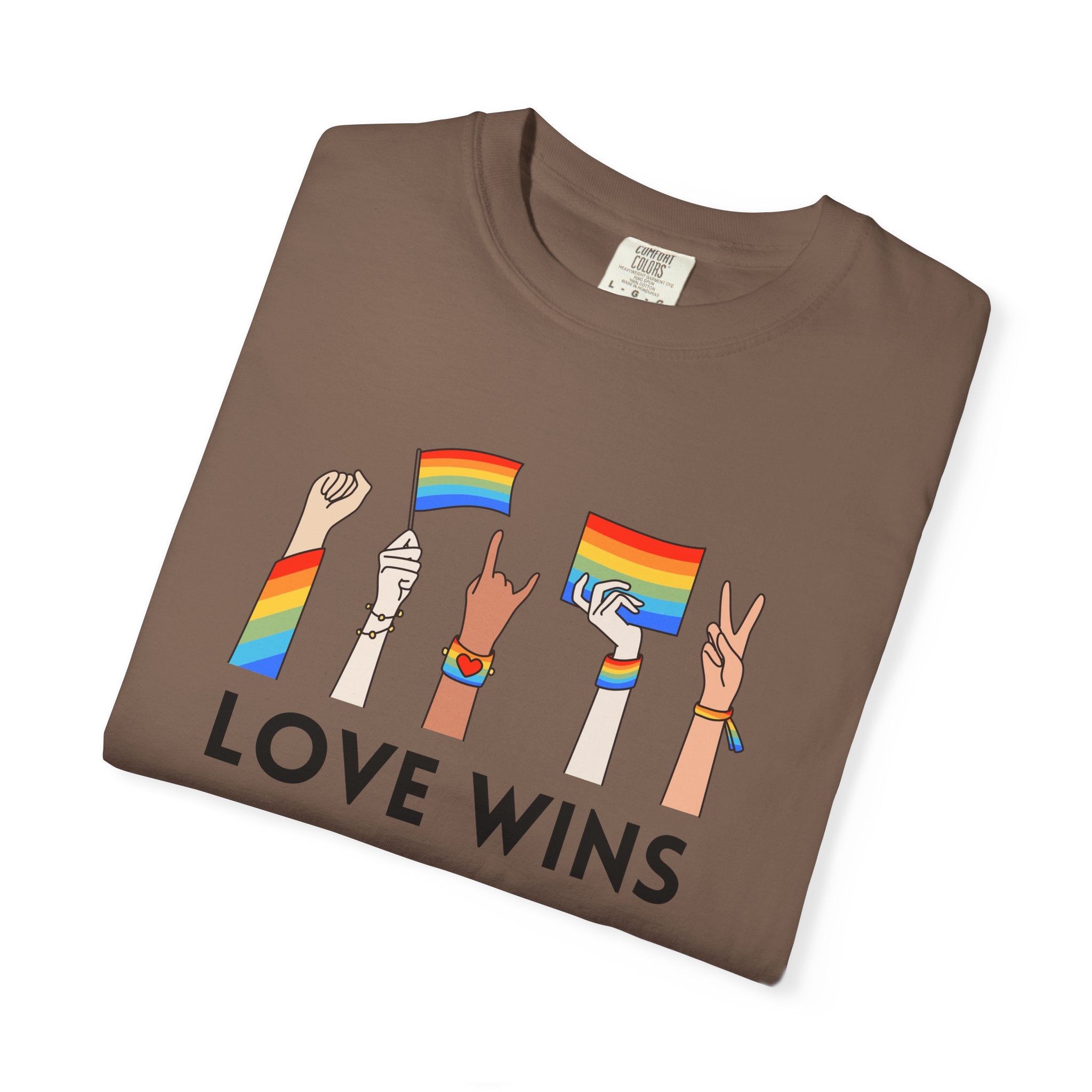 Love Wins T-Shirt — Rainbow Pride Hands Graphic Tee