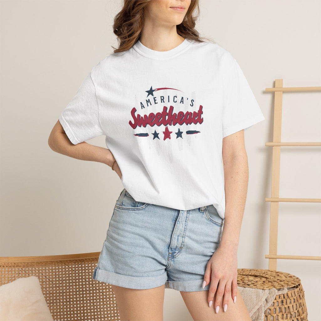 America's Sweetheart T-Shirt — Patriotic Vintage Stars Tee