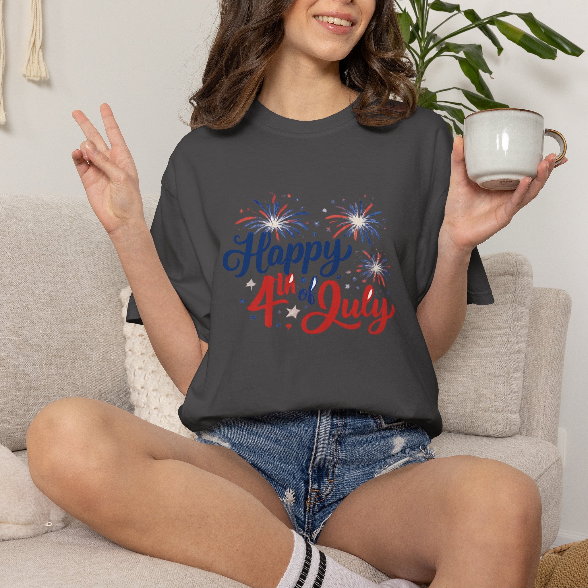Happy 4th of July T-Shirt — Patriotic Fireworks Tee