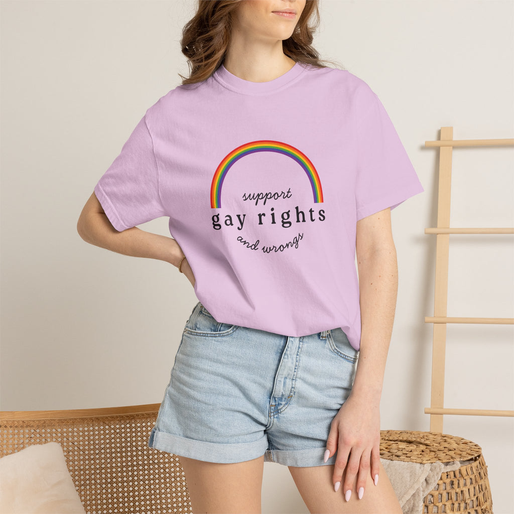 Gay Rights Rainbow T-Shirt — Support Gay Rights and Wrongs Tee
