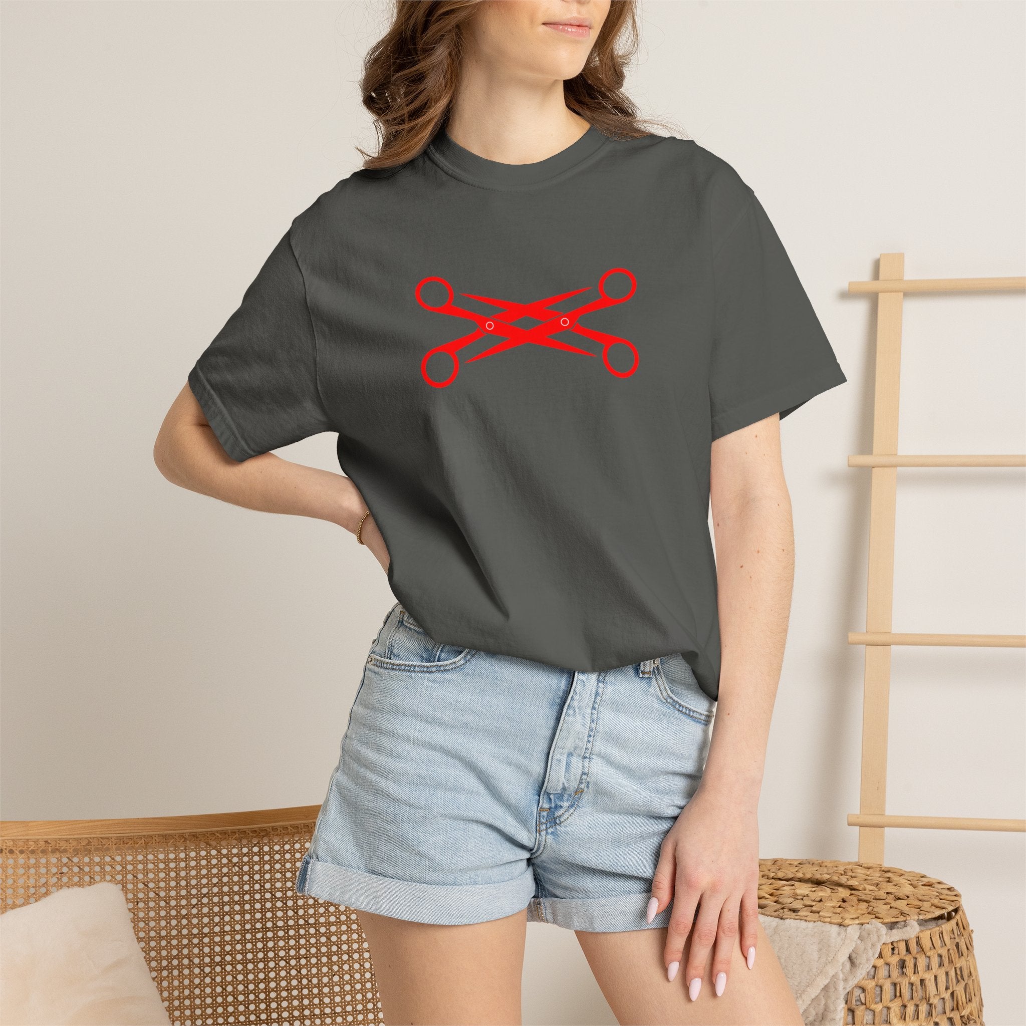 Scissors Cross Graphic T-Shirt — Minimalist Barber & Stylist Tee