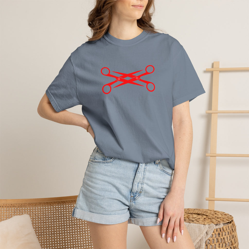 Scissors Cross Graphic T-Shirt — Minimalist Barber & Stylist Tee