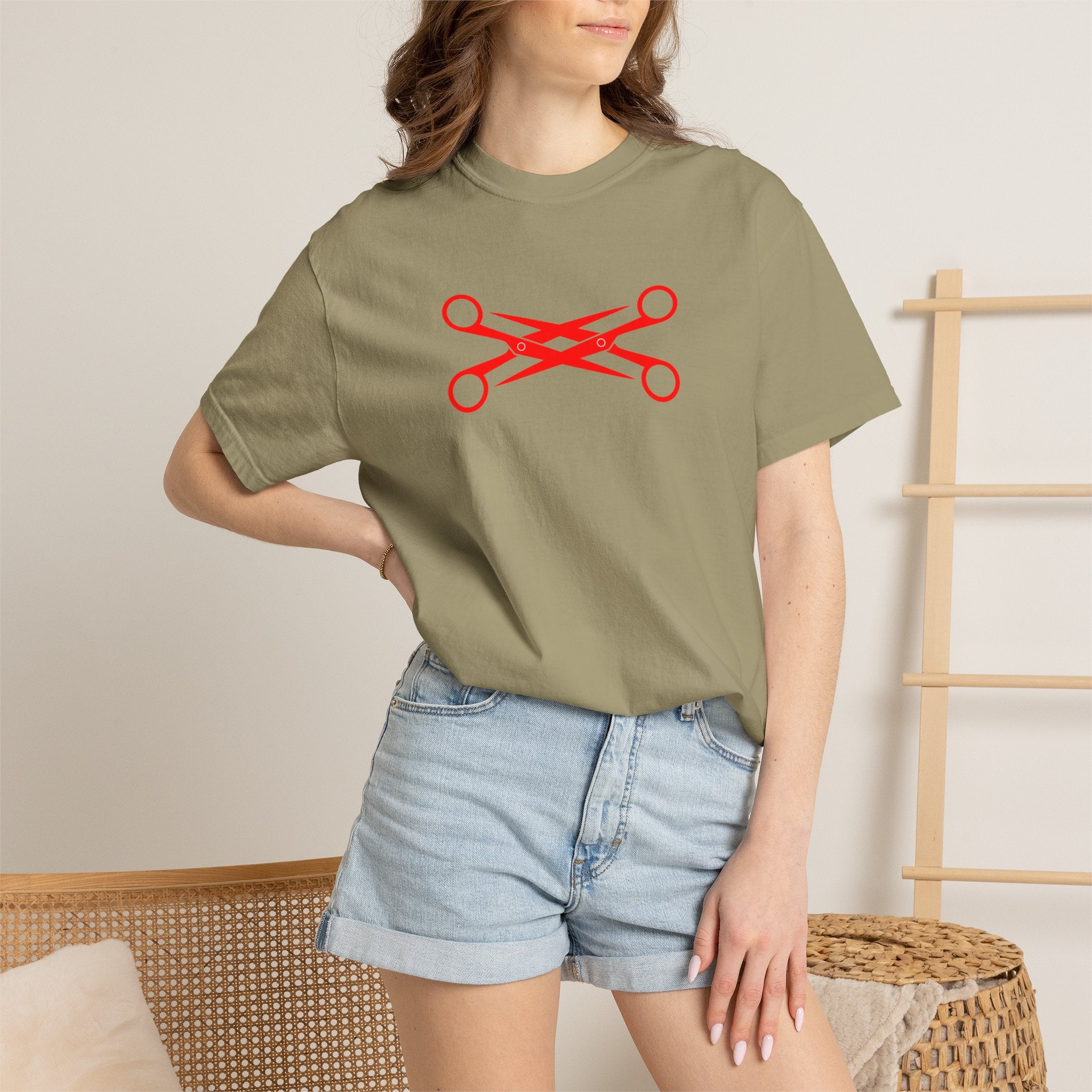 Scissors Cross Graphic T-Shirt — Minimalist Barber & Stylist Tee
