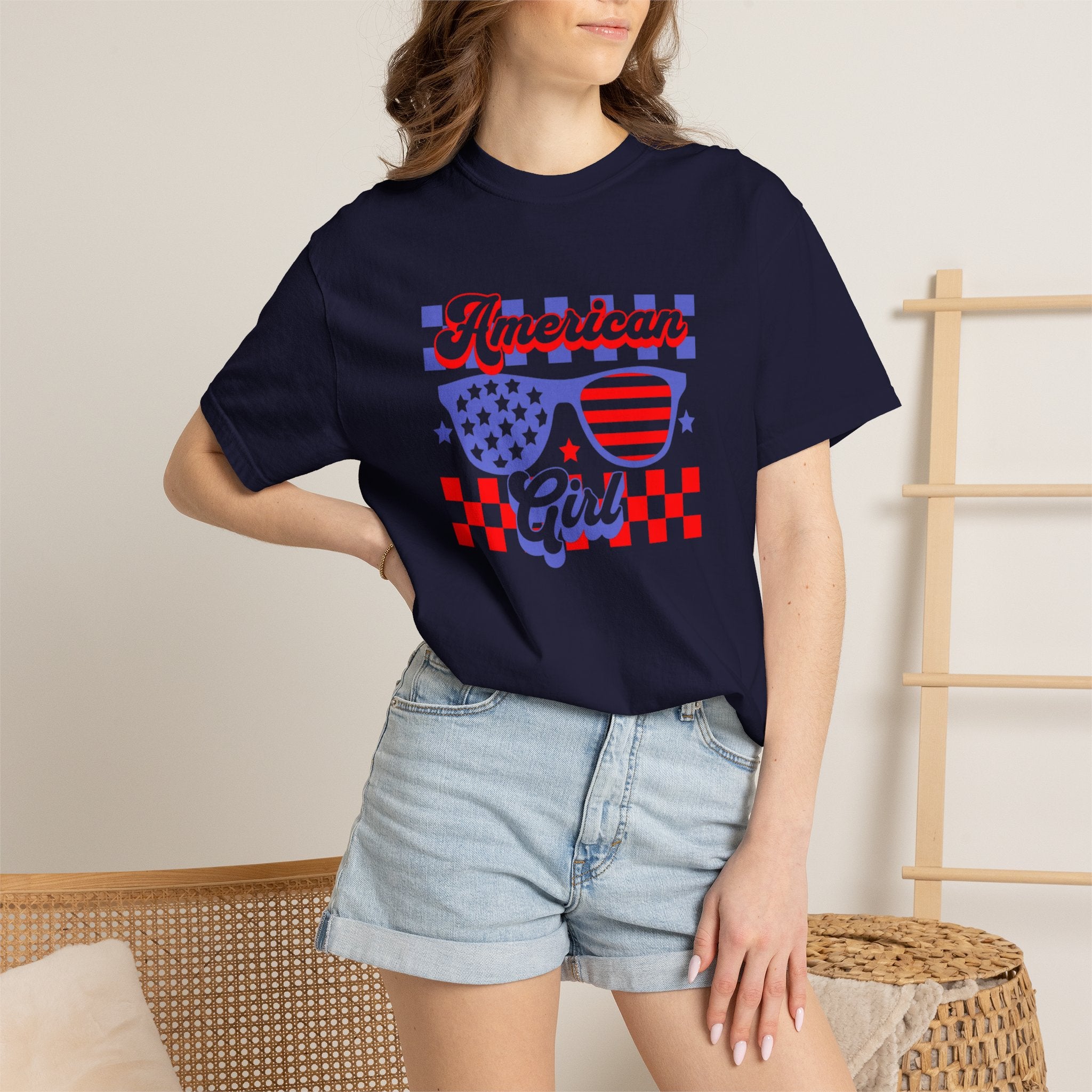 American Girl T-Shirt — Retro Patriotic Sunglasses Tee