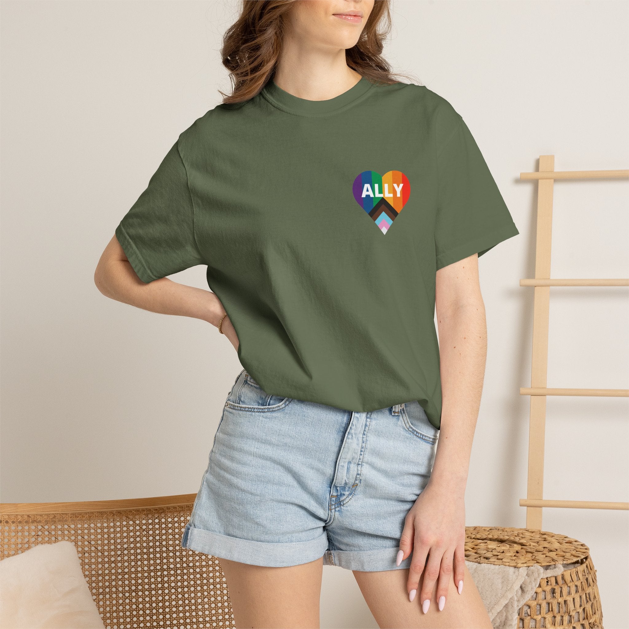Ally Heart Rainbow T‑Shirt — LGBTQ+ Ally Pride Tee