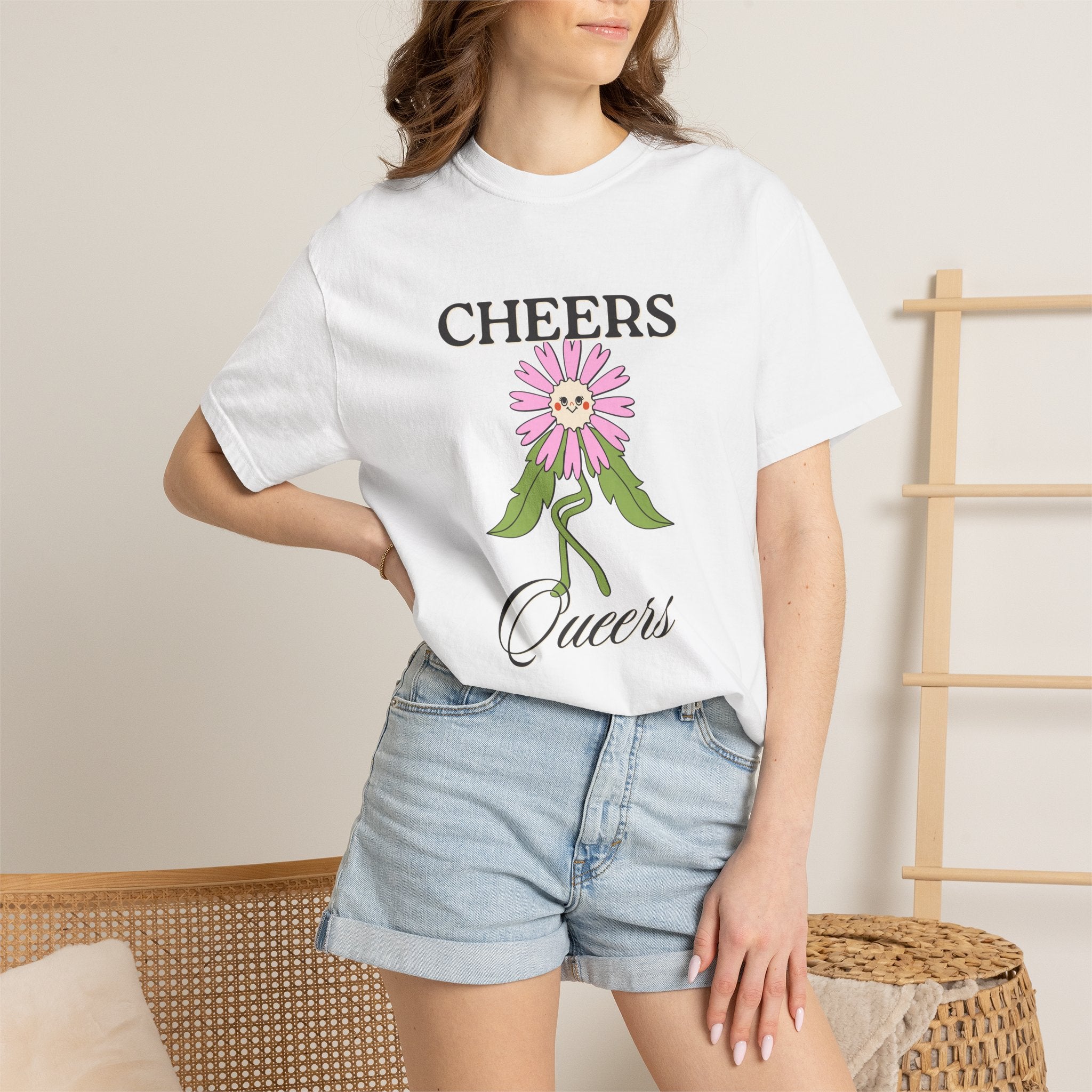 Cheers Queers Floral T-Shirt — Pride Friendly Graphic Tee