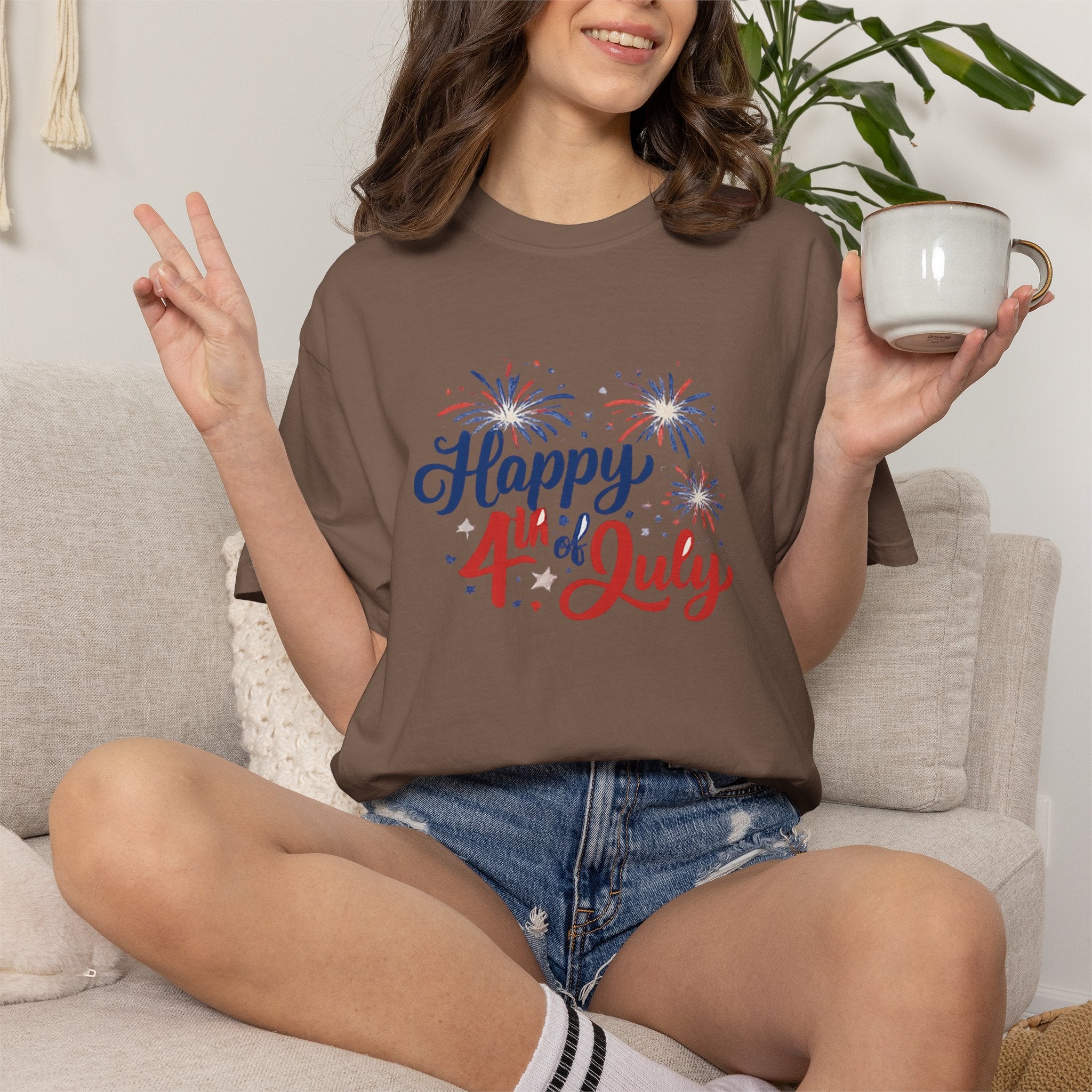 Happy 4th of July T-Shirt — Patriotic Fireworks Tee