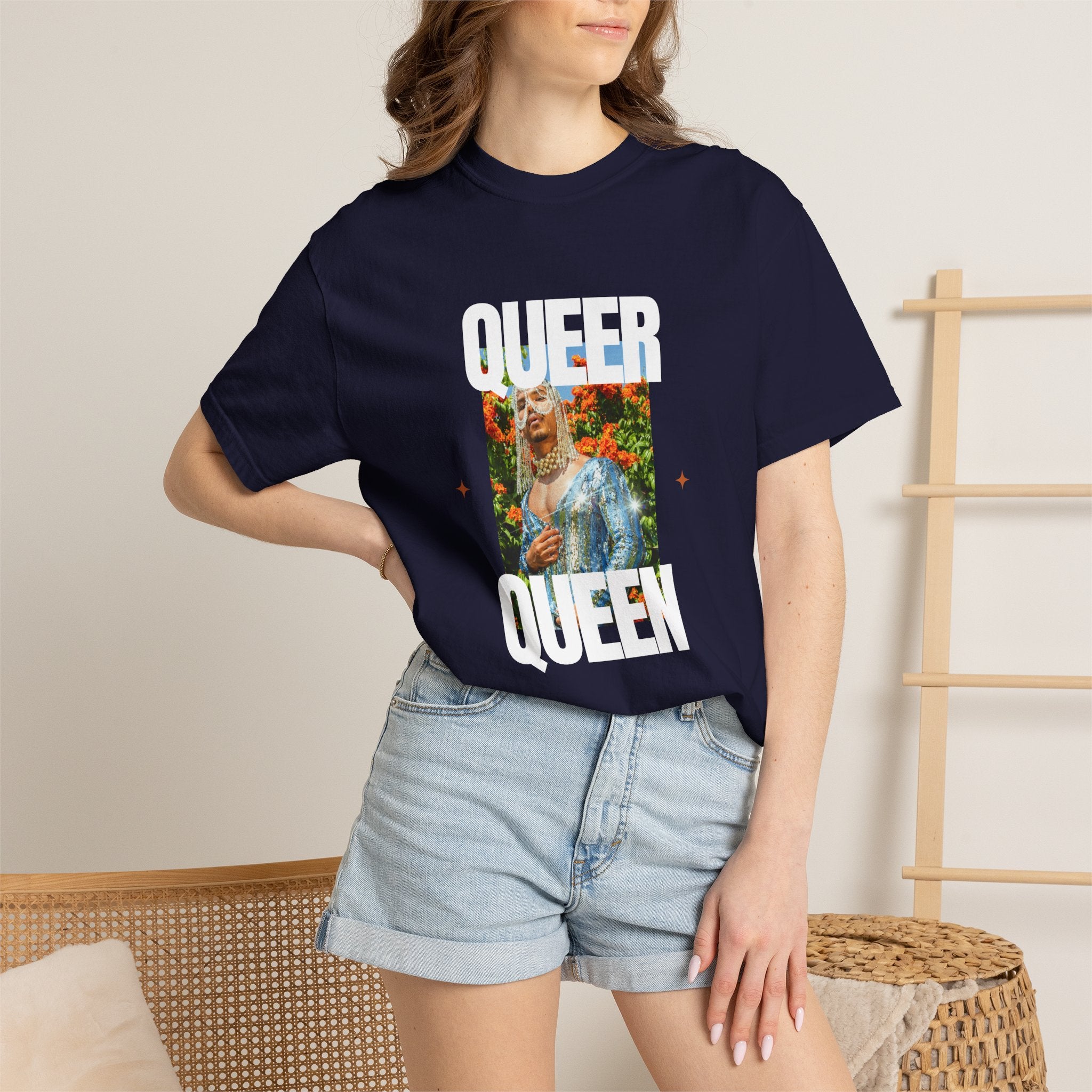 Queer Queen T-Shirt — Vintage Floral Pride Graphic Tee