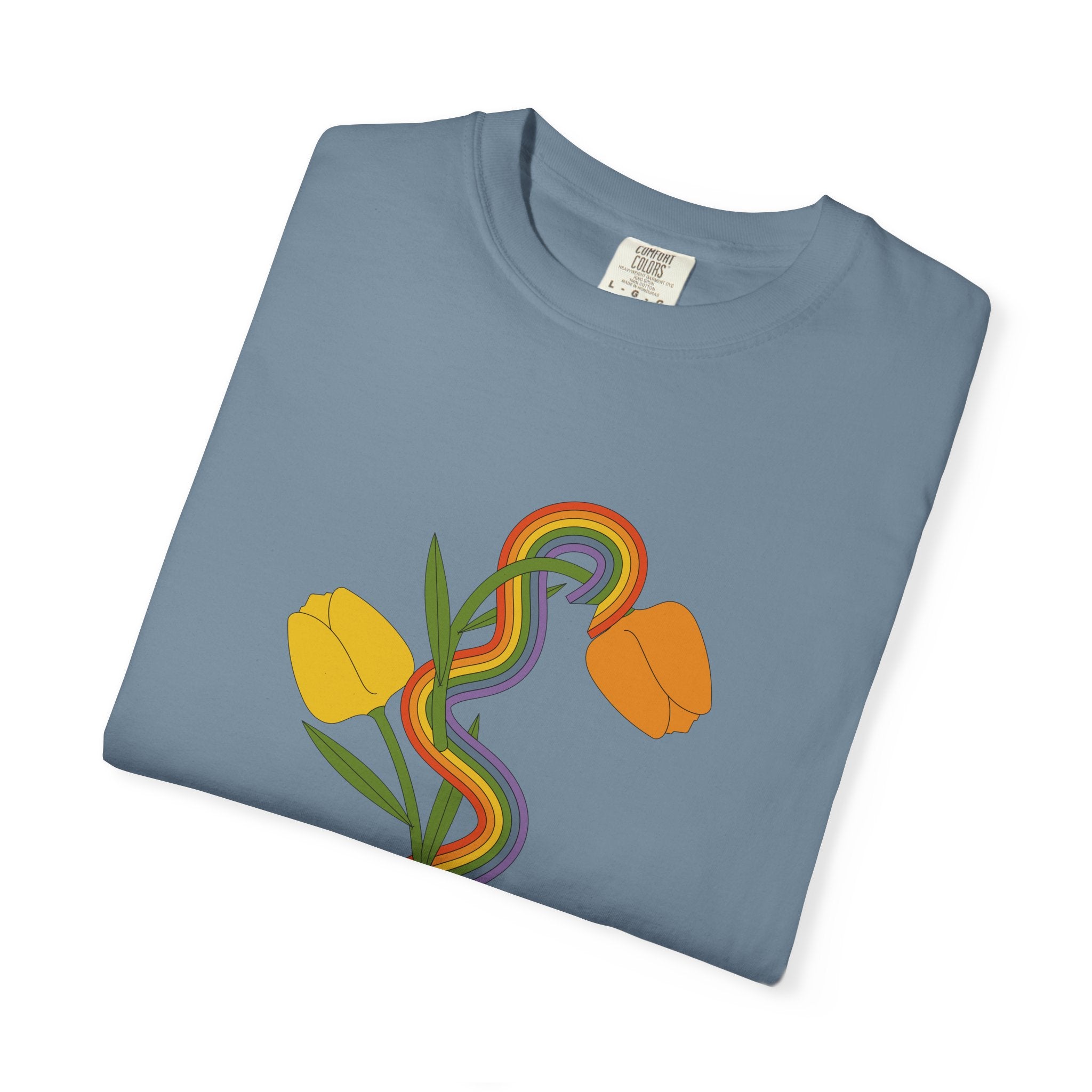 Rainbow Snake & Tulips Graphic T-Shirt