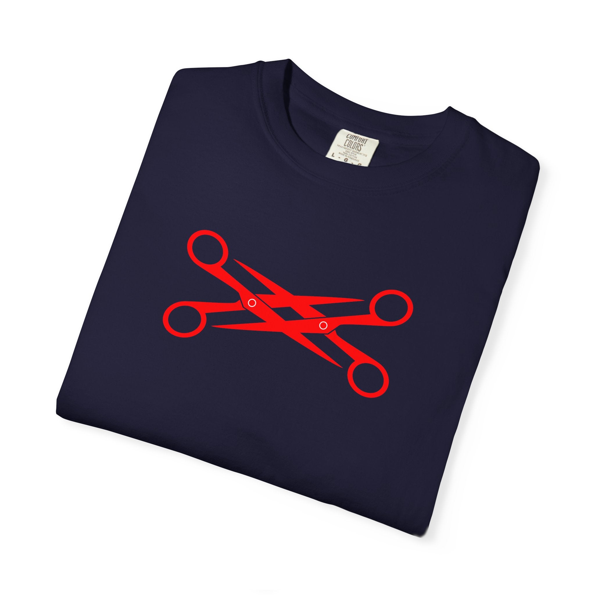 Scissors Cross Graphic T-Shirt — Minimalist Barber & Stylist Tee