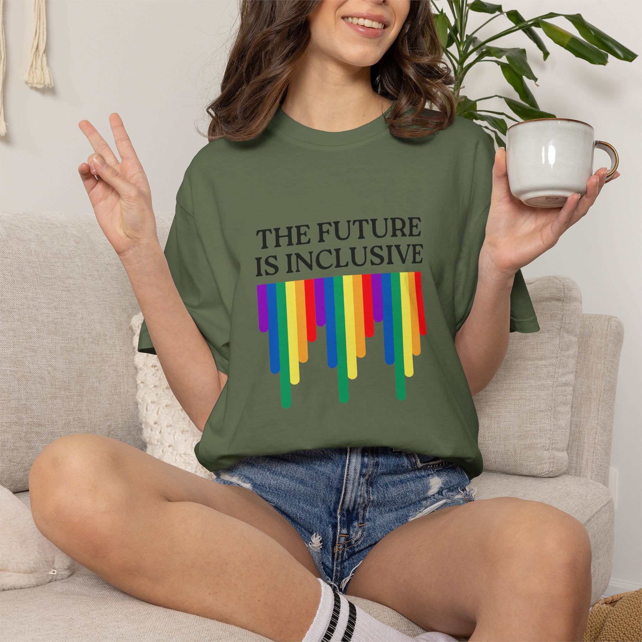 Inclusive Future T‑Shirt – "The Future Is Inclusive" Rainbow Pride Tee