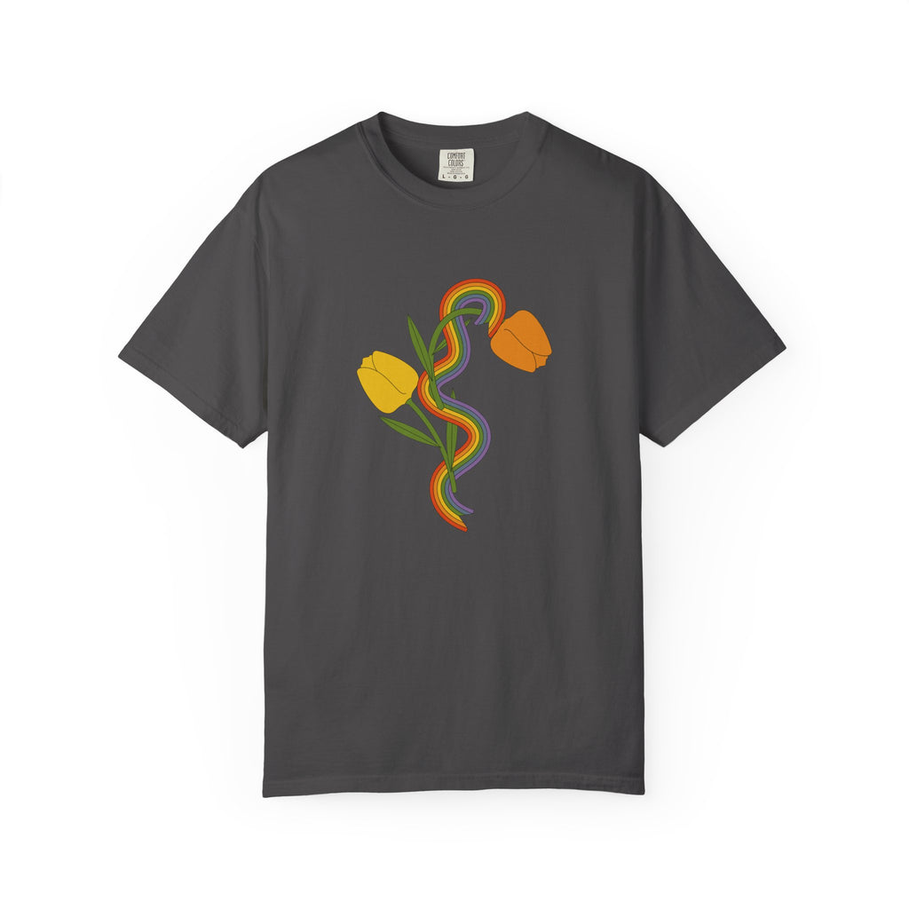 Rainbow Snake & Tulips Graphic T-Shirt