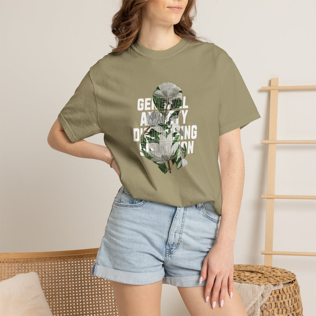 Floral Statement Tee — "Generally Anxious, Dramatic, Overdramatic" Graphic T-Shirt
