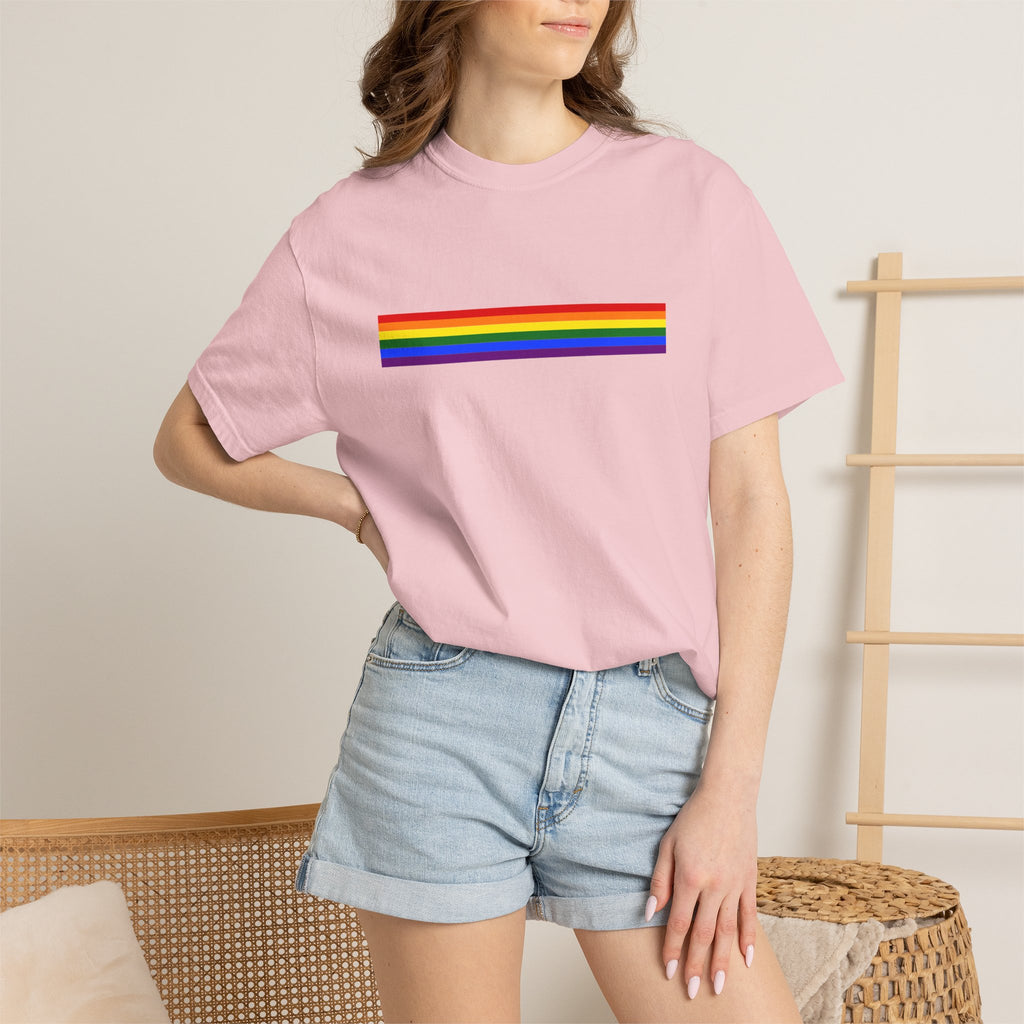 Rainbow Stripe T-Shirt — Pride Minimalist Tee