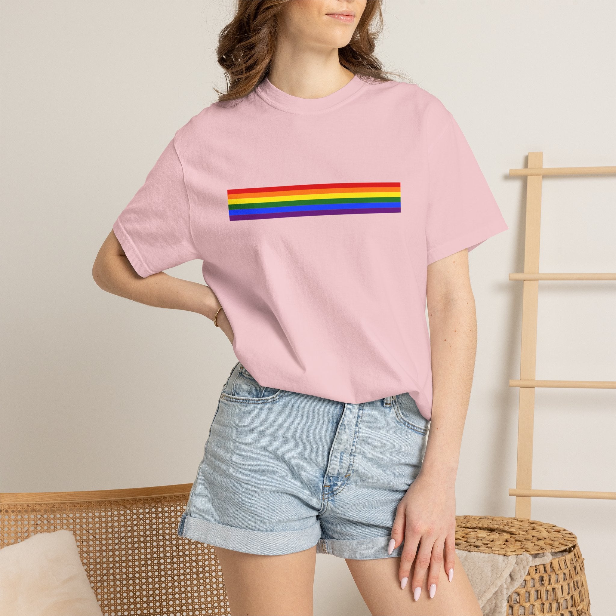 Rainbow Stripe T-Shirt — Pride Minimalist Tee
