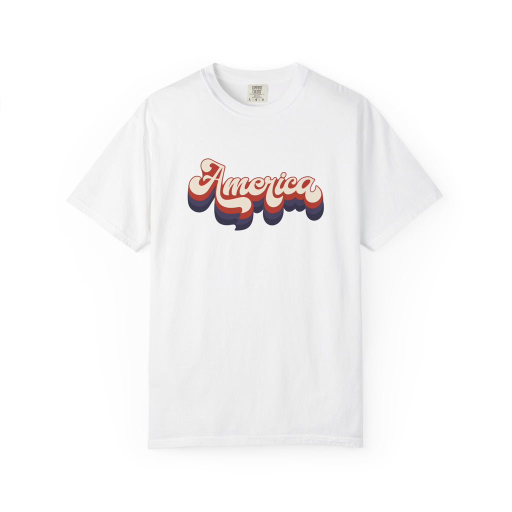 Retro 'America' T-Shirt — Vintage 70s Patriotic Graphic Tee