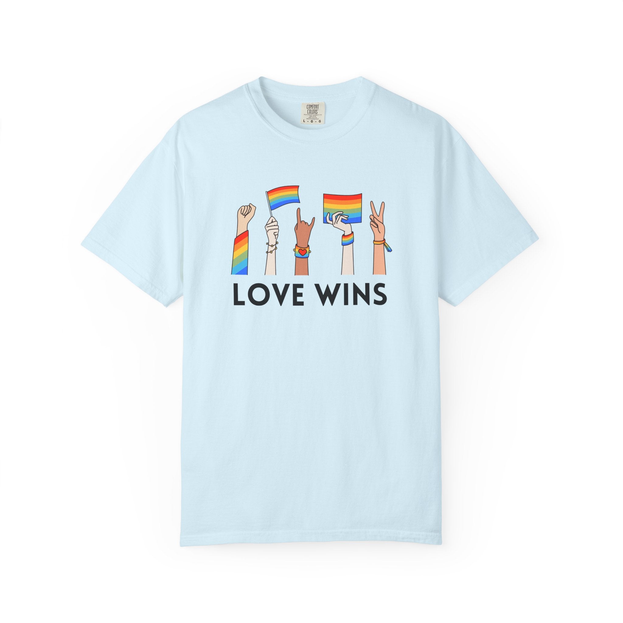 Love Wins T-Shirt — Rainbow Pride Hands Graphic Tee