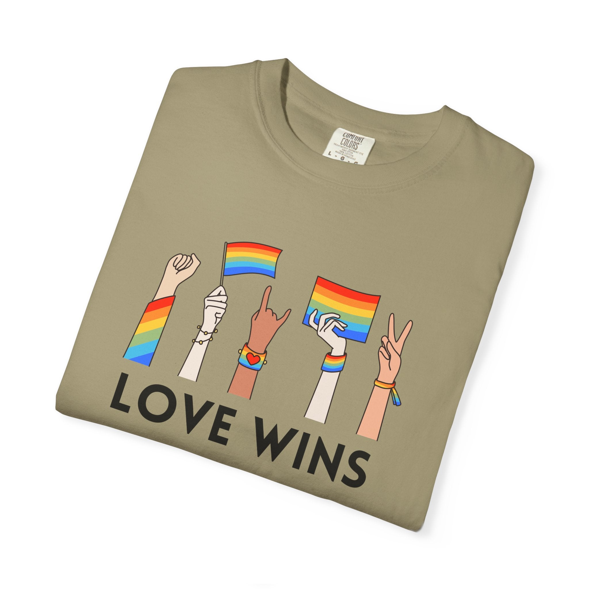 Love Wins T-Shirt — Rainbow Pride Hands Graphic Tee