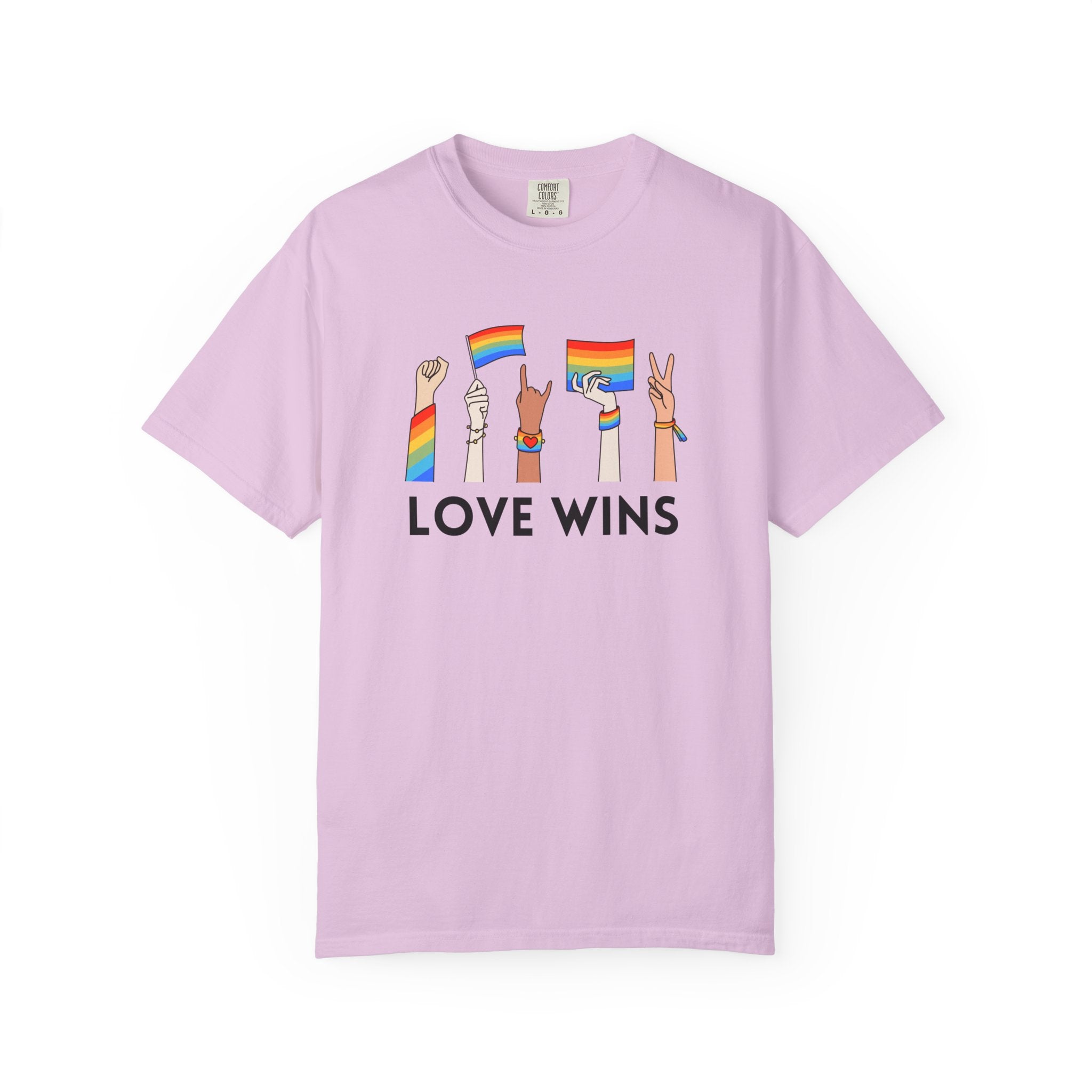 Love Wins T-Shirt — Rainbow Pride Hands Graphic Tee