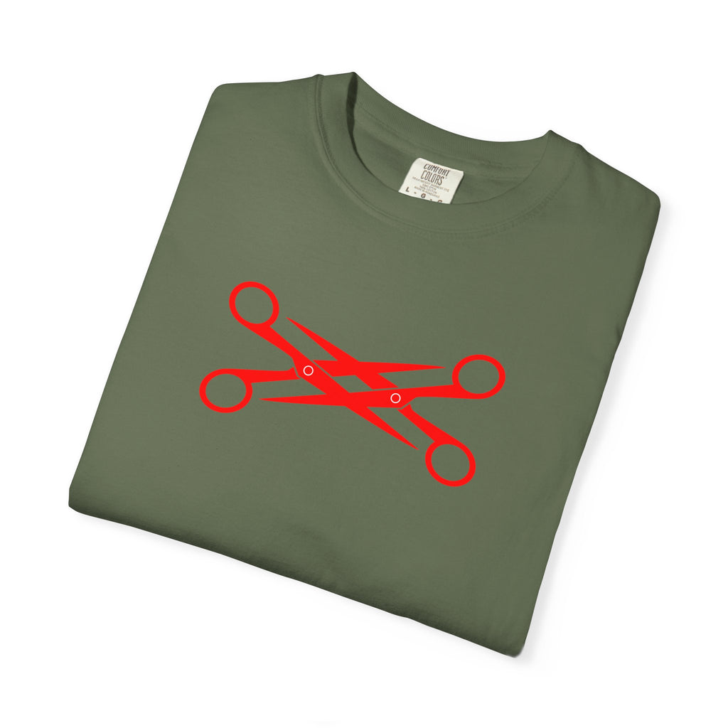 Scissors Cross Graphic T-Shirt — Minimalist Barber & Stylist Tee