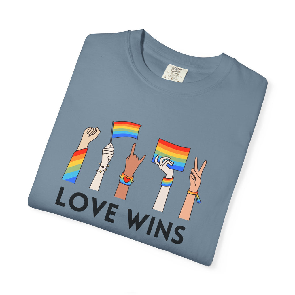 Love Wins T-Shirt — Rainbow Pride Hands Graphic Tee