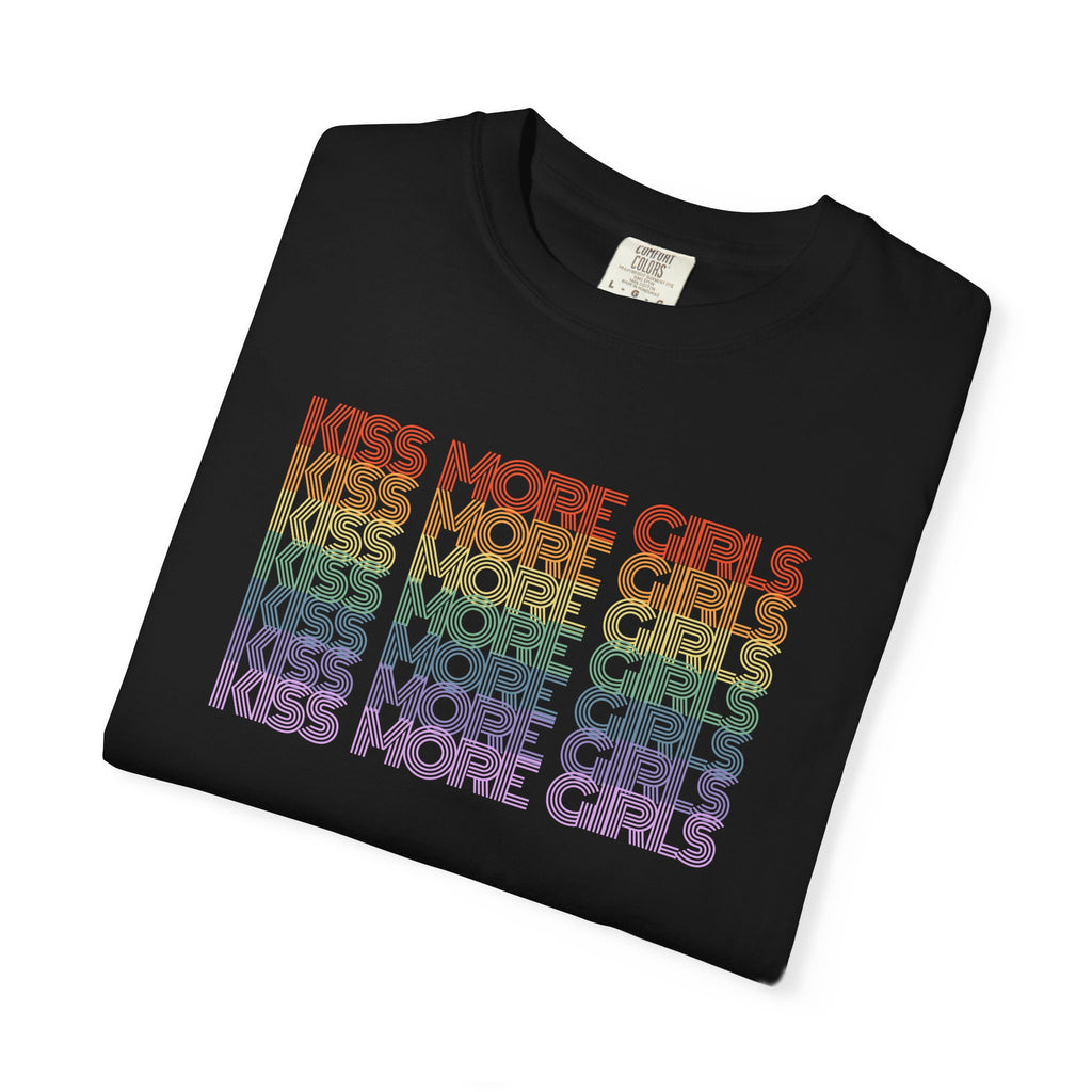 Kiss More Girls Rainbow Graphic T-Shirt