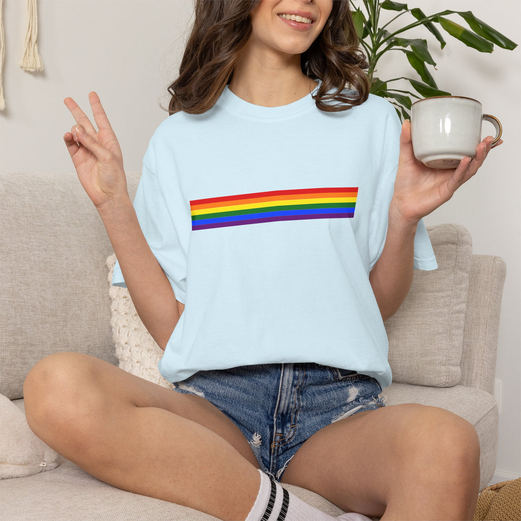 Rainbow Stripe T-Shirt — Pride Minimalist Tee