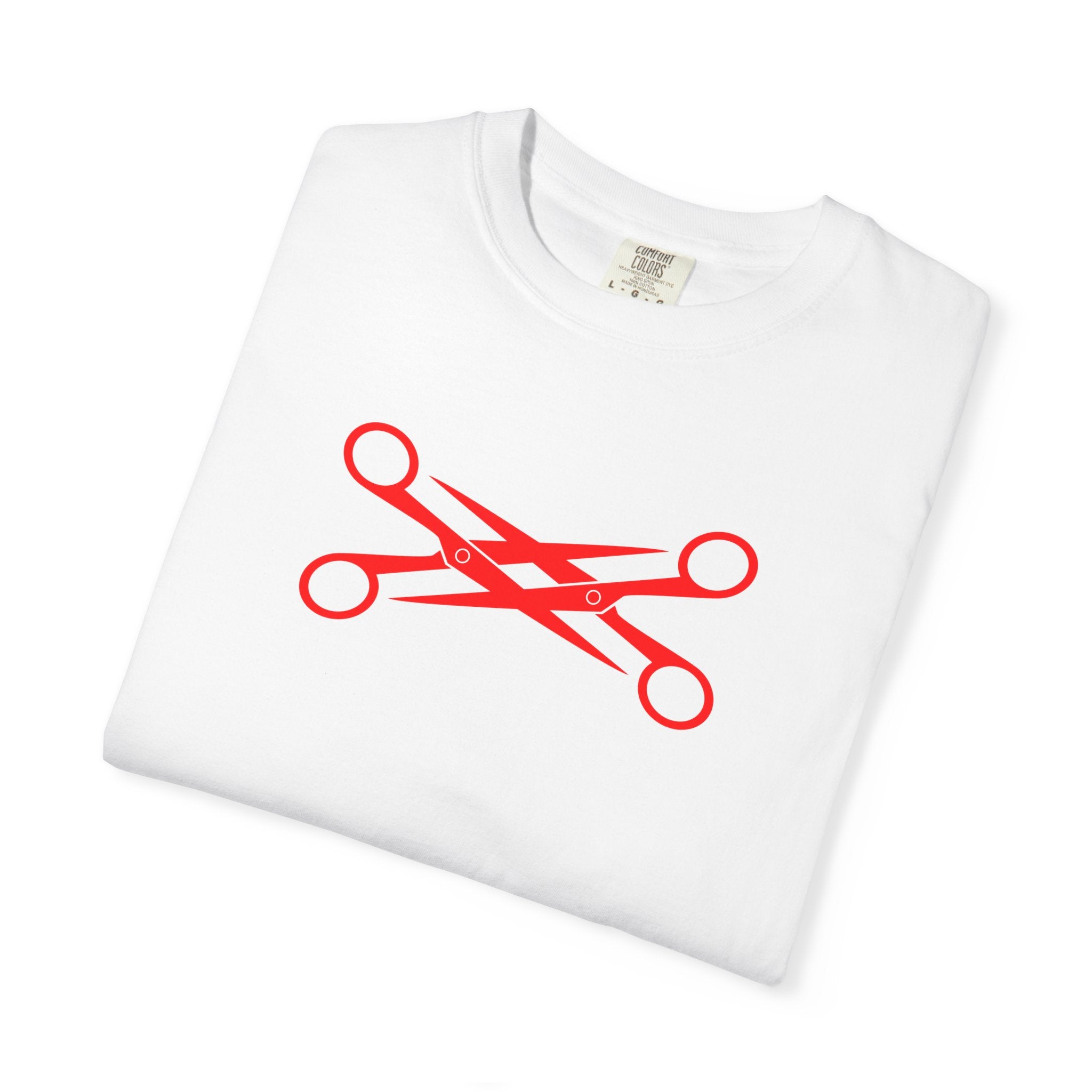 Scissors Cross Graphic T-Shirt — Minimalist Barber & Stylist Tee