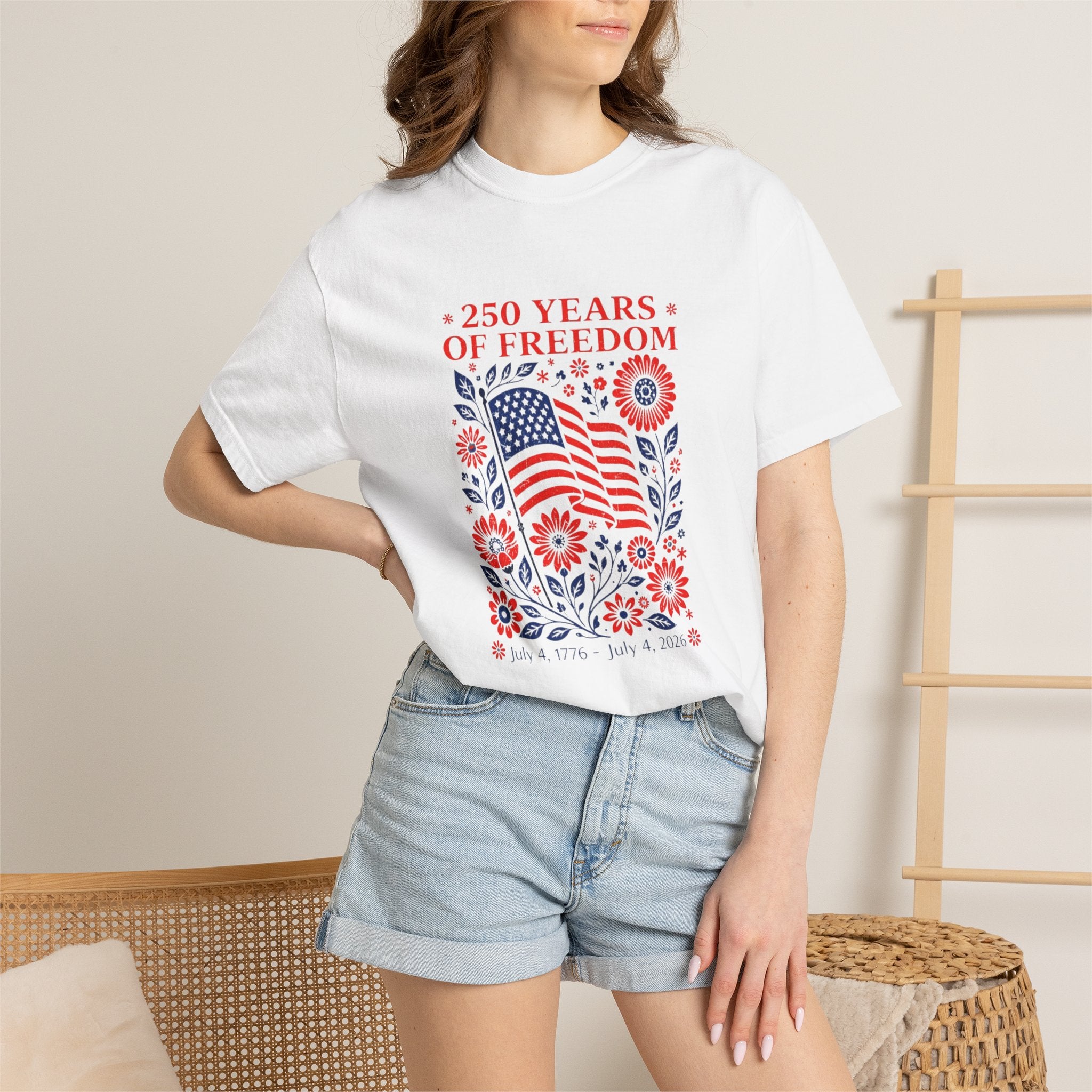 250 Years of Freedom Flag T-Shirt — Patriotic 4th of July Tee