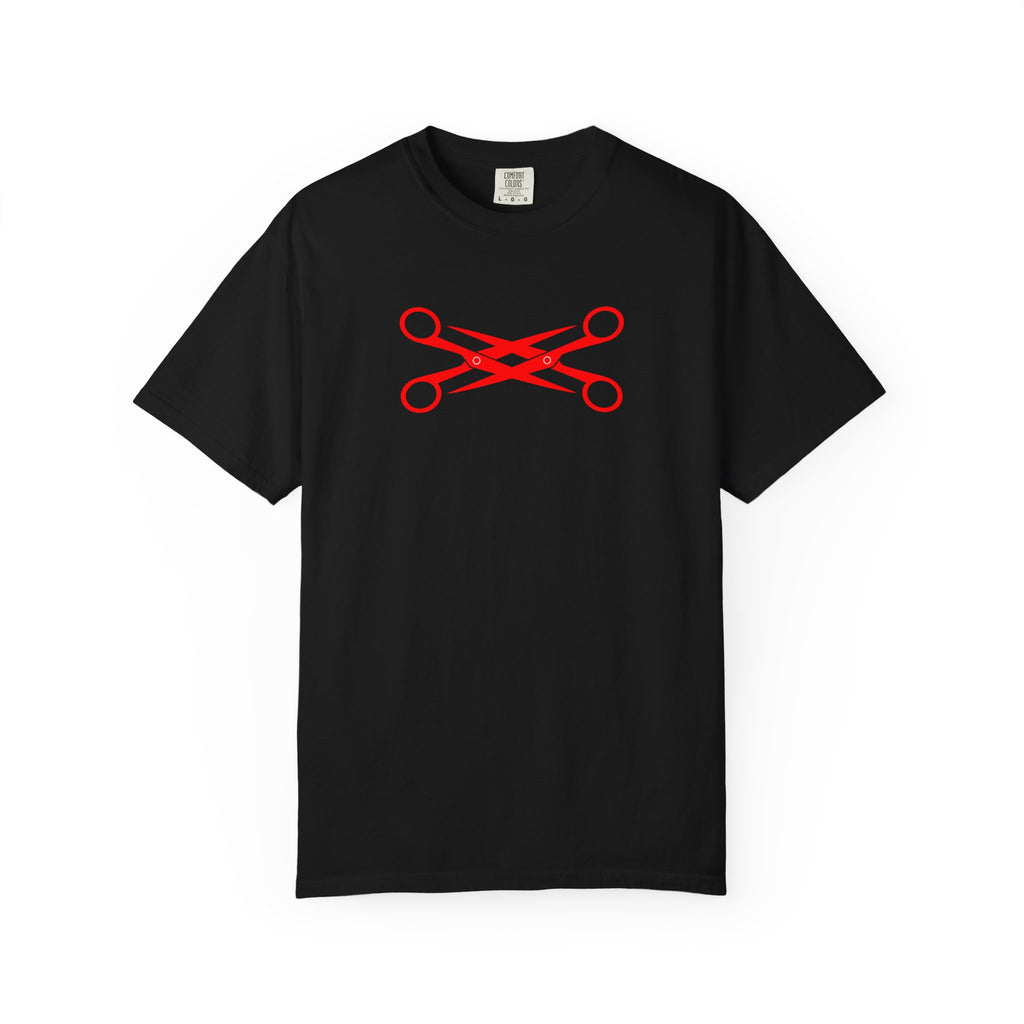 Scissors Cross Graphic T-Shirt — Minimalist Barber & Stylist Tee